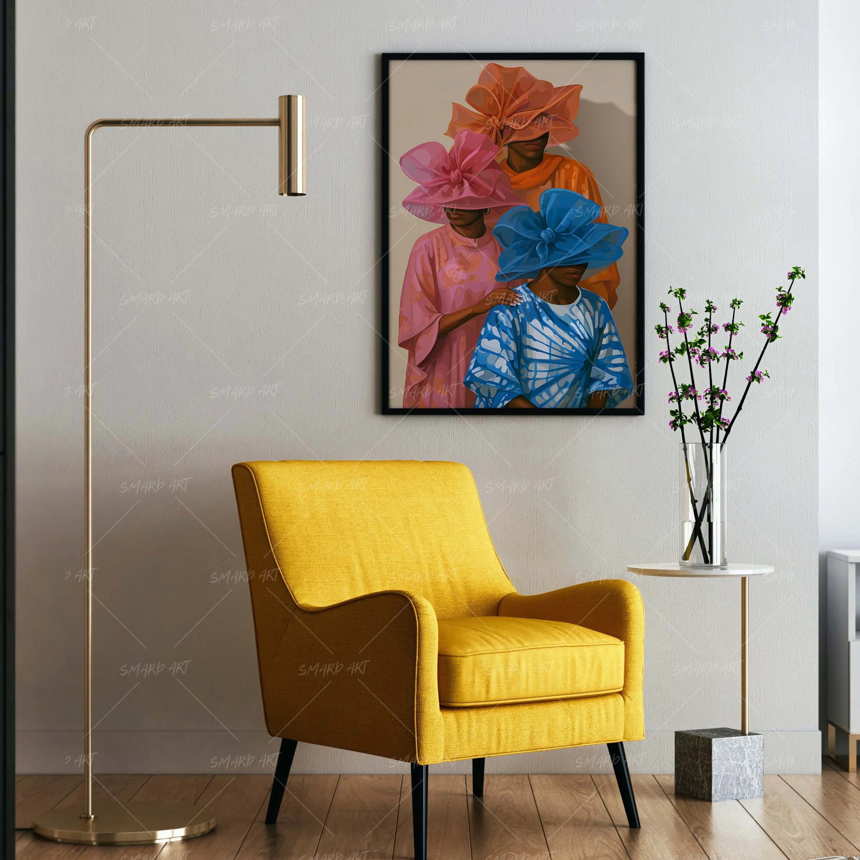 Bubu Squad-wall art print featuring decorative artistic design suitable for living rooms, offices, and schools by SmardArt. Elevate your space with Black wall art that speaks to culture, identity, and creativity. At Smard, we celebrate artistry made with melanin, bringing powerful and inspiring designs to life.