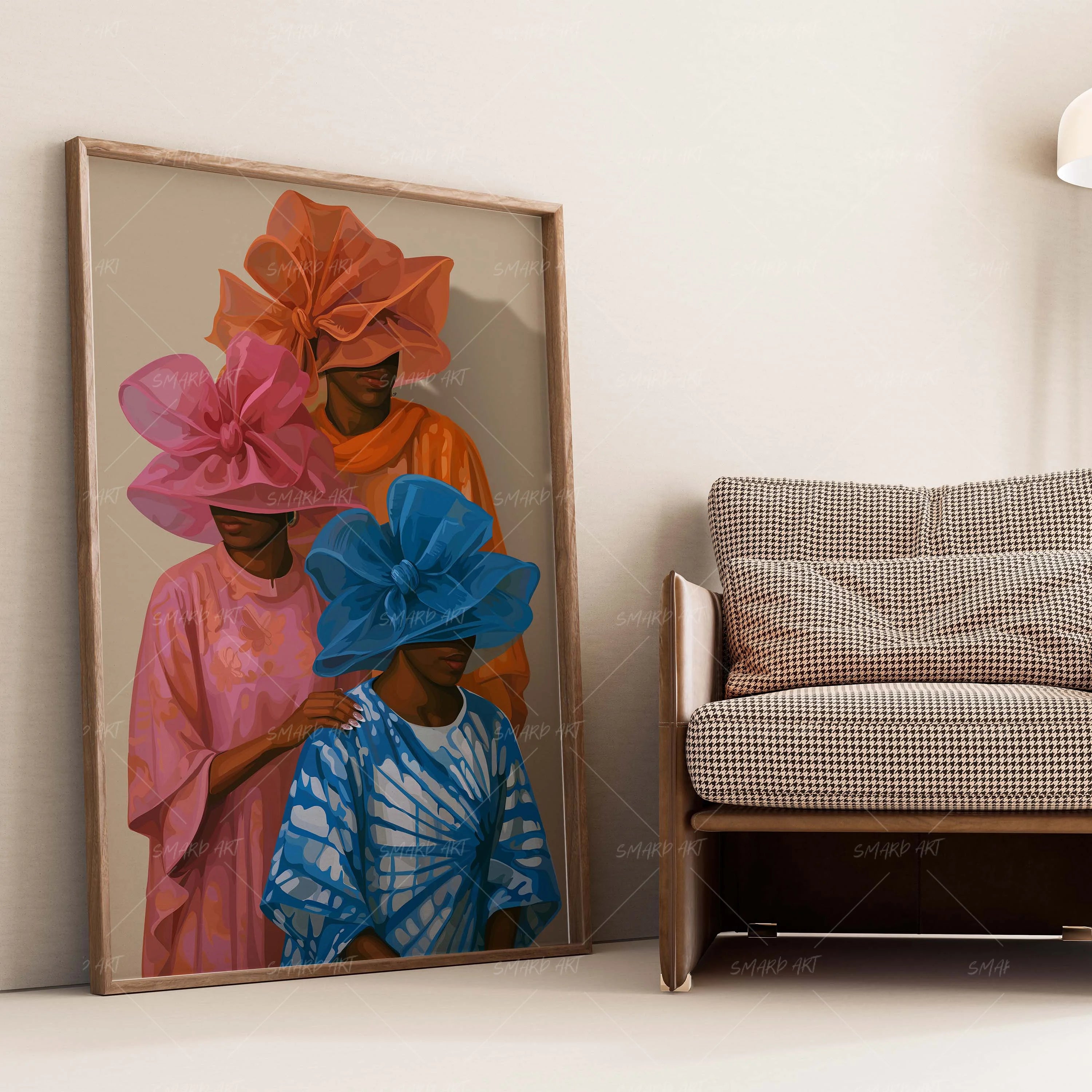 Bubu Squad-wall art print featuring decorative artistic design suitable for living rooms, offices, and schools by SmardArt. Elevate your space with Black wall art that speaks to culture, identity, and creativity. At Smard, we celebrate artistry made with melanin, bringing powerful and inspiring designs to life.