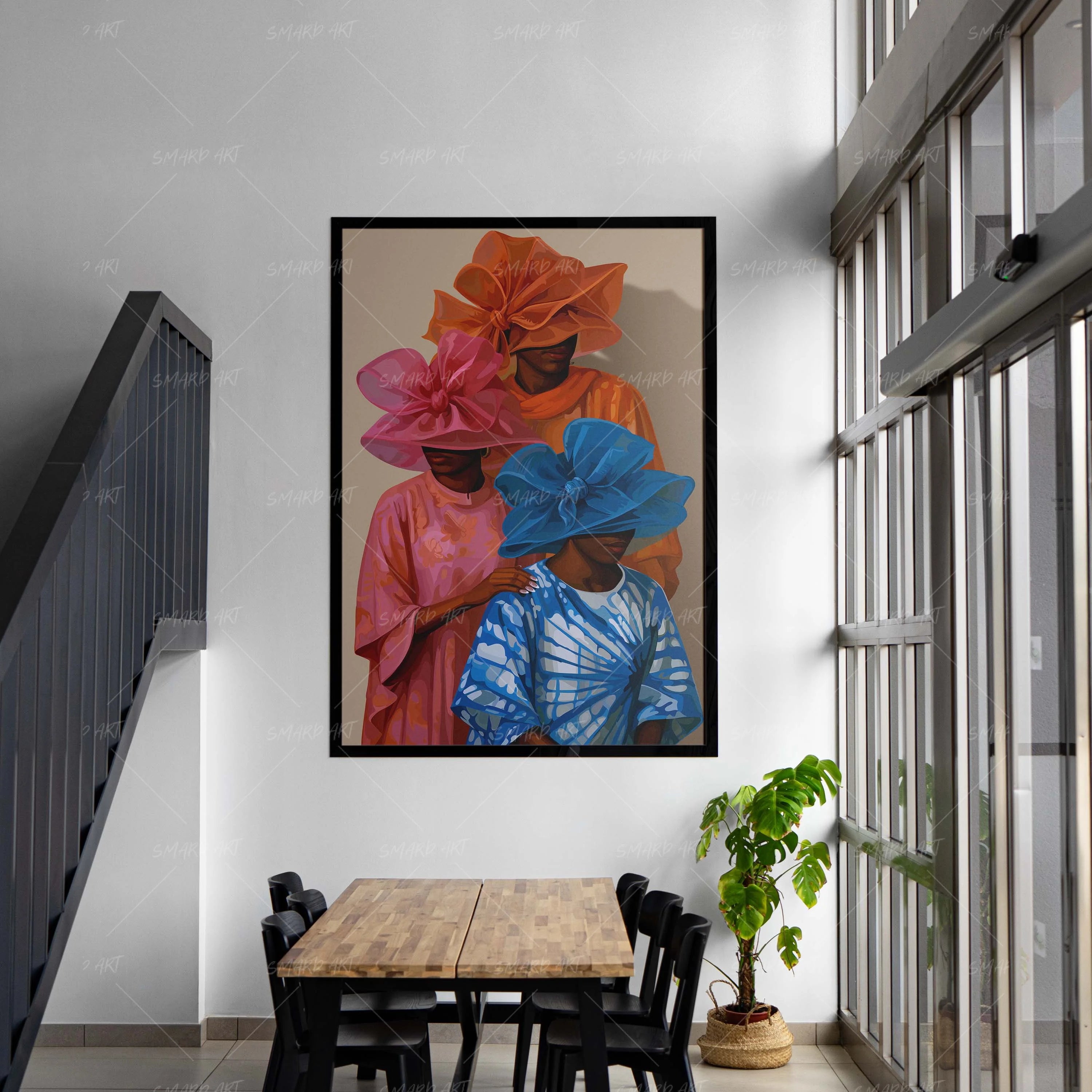 Bubu Squad-wall art print featuring decorative artistic design suitable for living rooms, offices, and schools by SmardArt. Elevate your space with Black wall art that speaks to culture, identity, and creativity. At Smard, we celebrate artistry made with melanin, bringing powerful and inspiring designs to life.