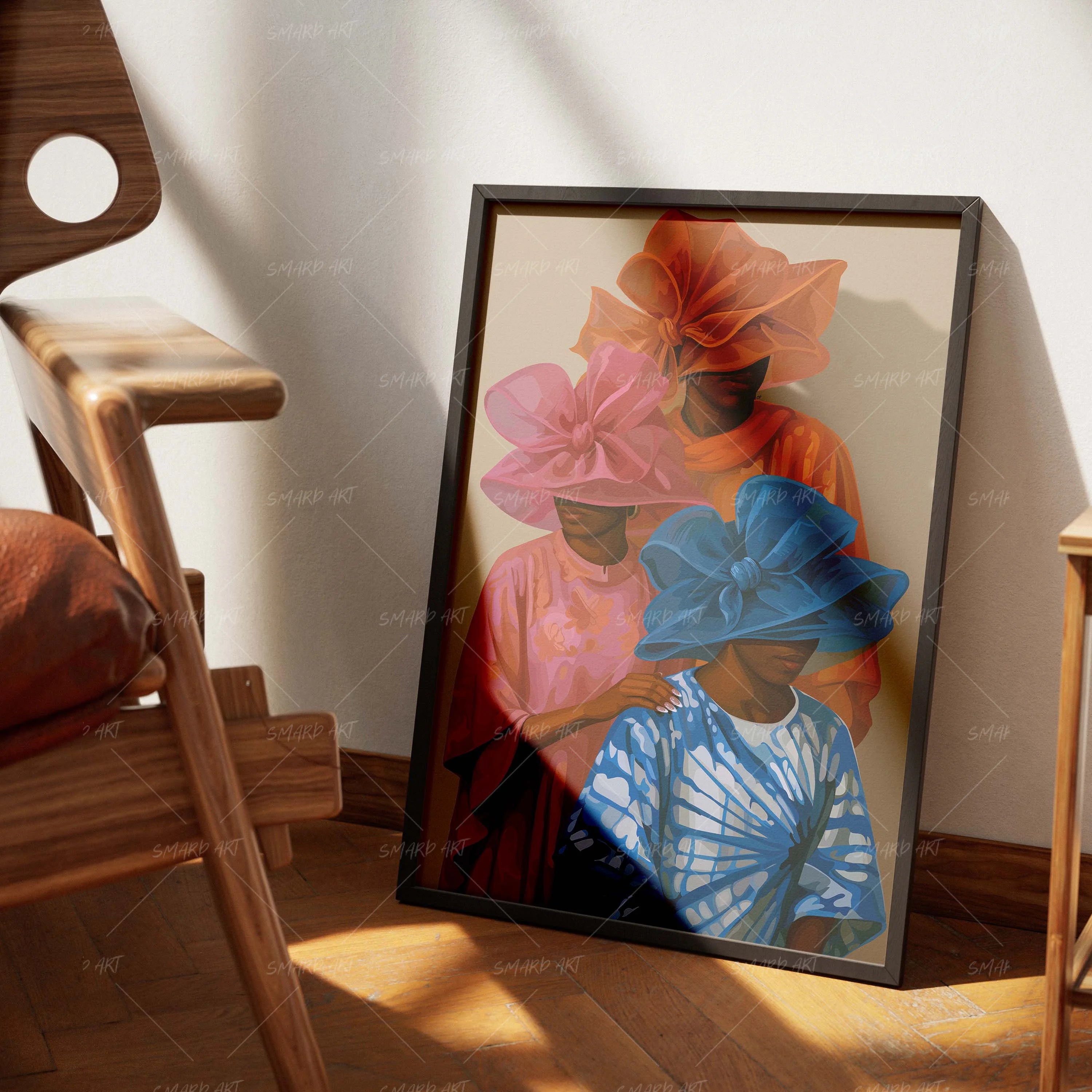 Bubu Squad-wall art print featuring decorative artistic design suitable for living rooms, offices, and schools by SmardArt. Elevate your space with Black wall art that speaks to culture, identity, and creativity. At Smard, we celebrate artistry made with melanin, bringing powerful and inspiring designs to life.