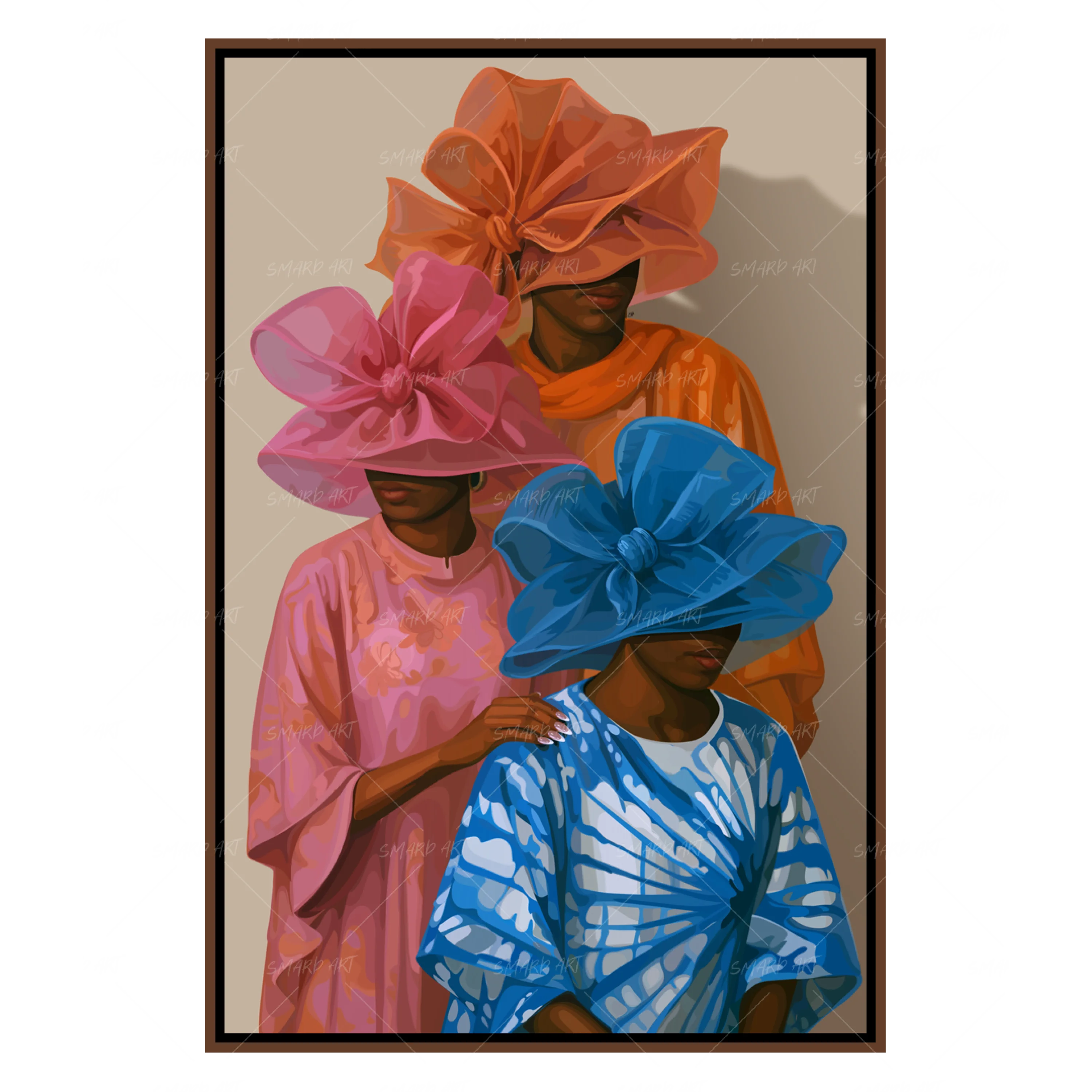 Bubu Squad-wall art print featuring decorative artistic design suitable for living rooms, offices, and schools by SmardArt. Elevate your space with Black wall art that speaks to culture, identity, and creativity. At Smard, we celebrate artistry made with melanin, bringing powerful and inspiring designs to life.