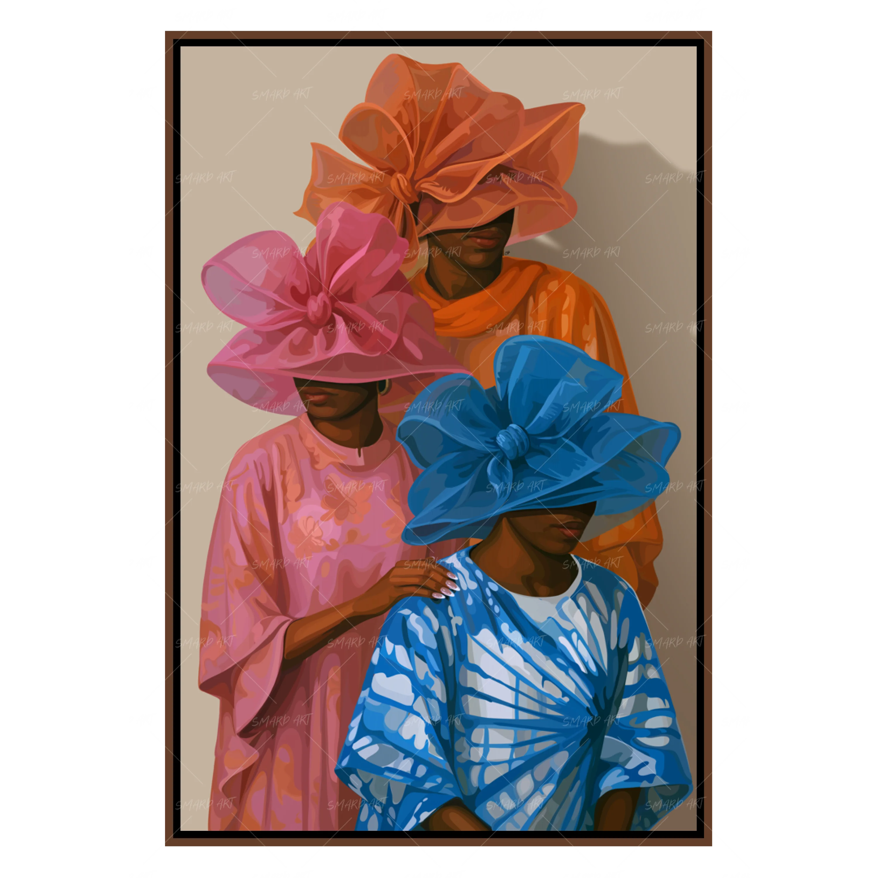 Bubu Squad-wall art print featuring decorative artistic design suitable for living rooms, offices, and schools by SmardArt. Elevate your space with Black wall art that speaks to culture, identity, and creativity. At Smard, we celebrate artistry made with melanin, bringing powerful and inspiring designs to life.