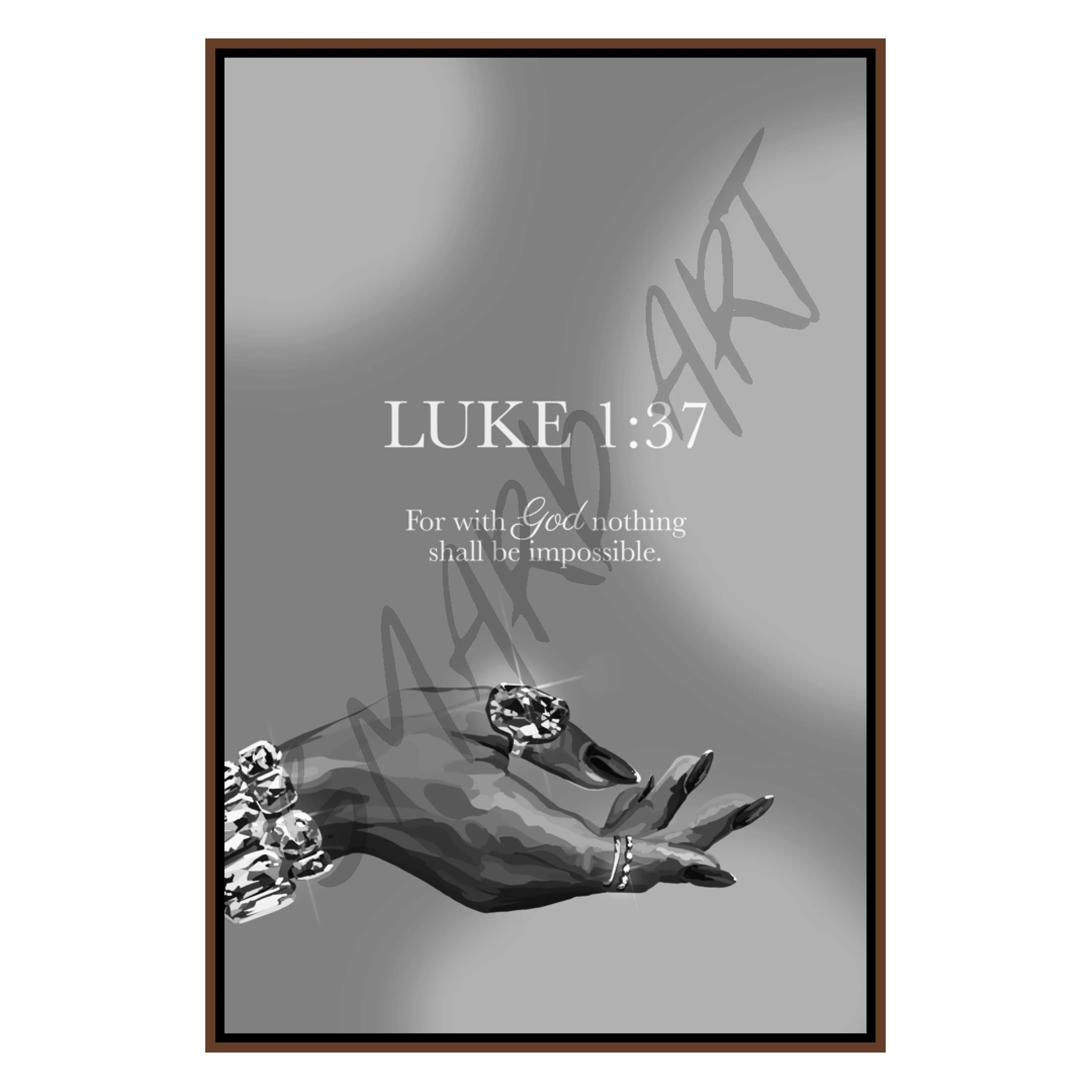 Luke 1:37 B&W