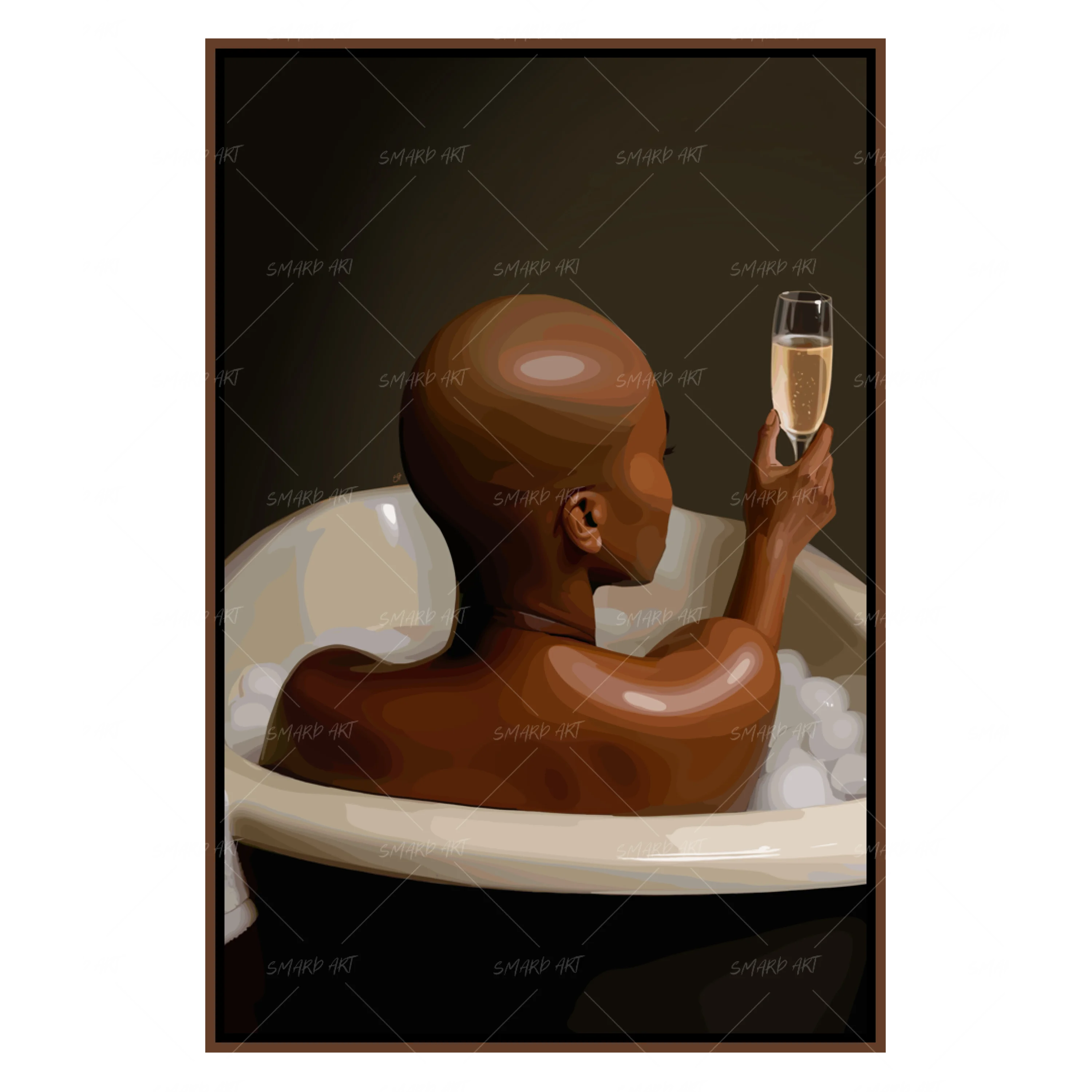 Bald & Becoming-wall art print featuring decorative artistic design suitable for living rooms, offices, and schools by SmardArt. Elevate your space with Black wall art that speaks to culture, identity, and creativity. At Smard, we celebrate artistry made with melanin, bringing powerful and inspiring designs to life.