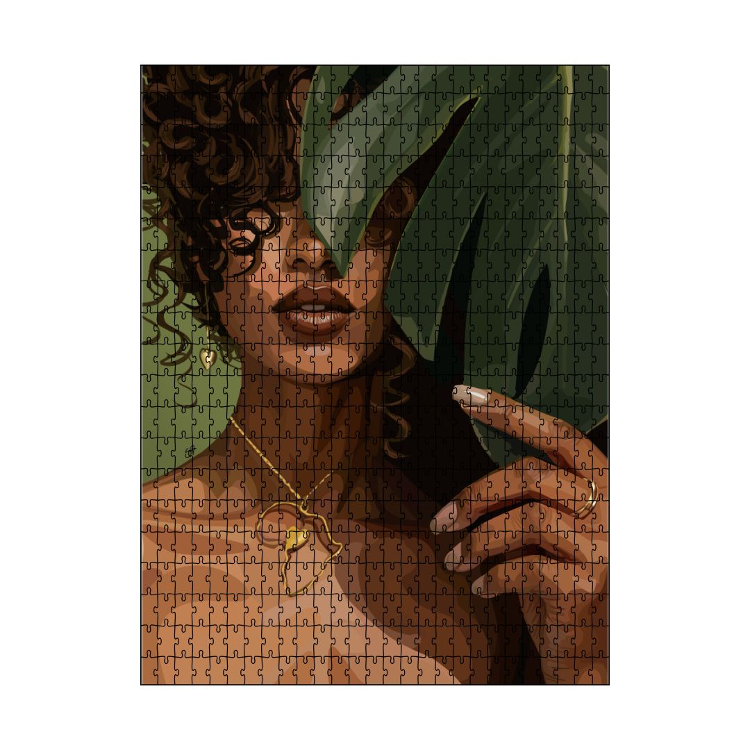 Behind The Leaves Puzzle-wall art print featuring decorative artistic design suitable for living rooms, offices, and schools by SmardArt