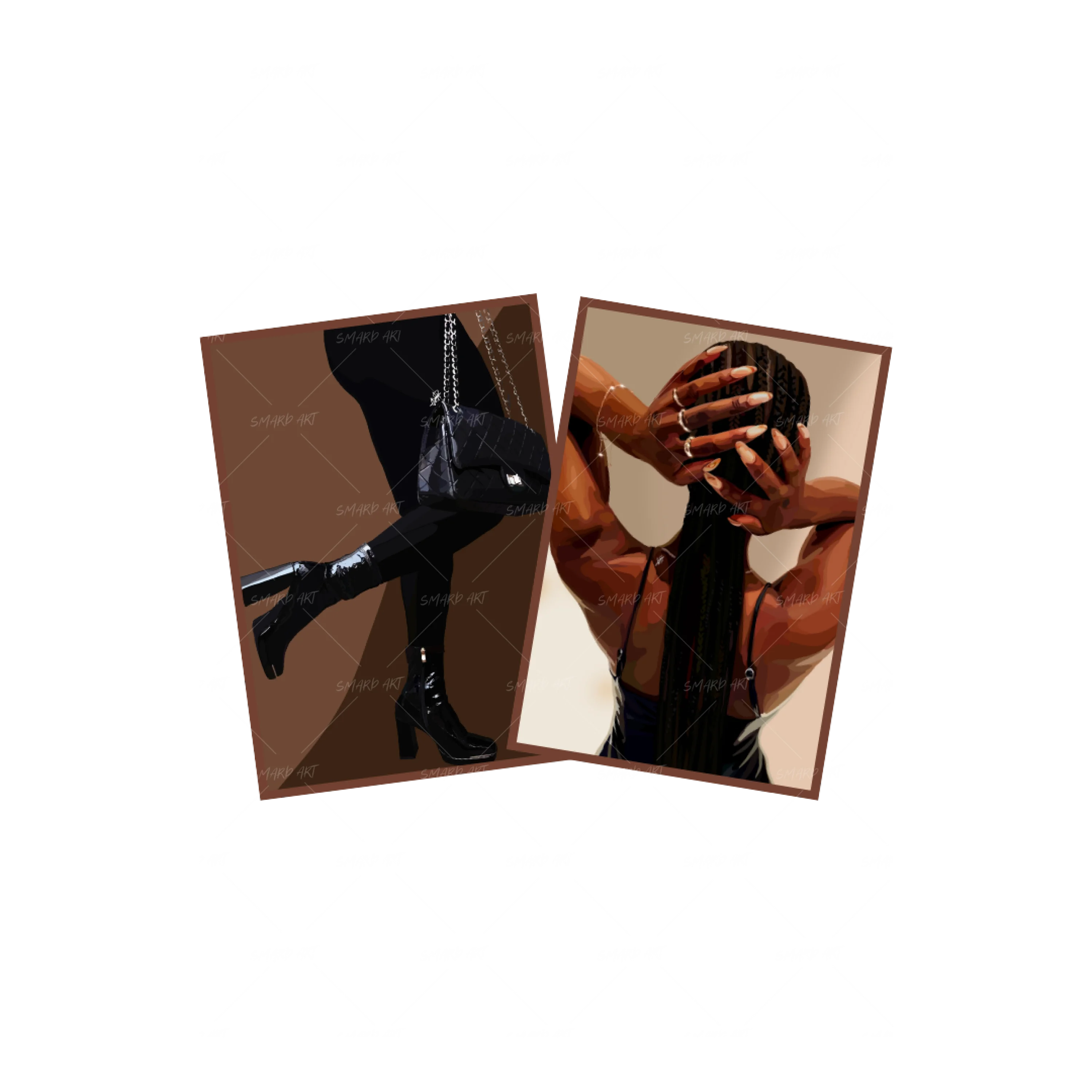 Art Print Bundle : Black Outfit + Chocolate