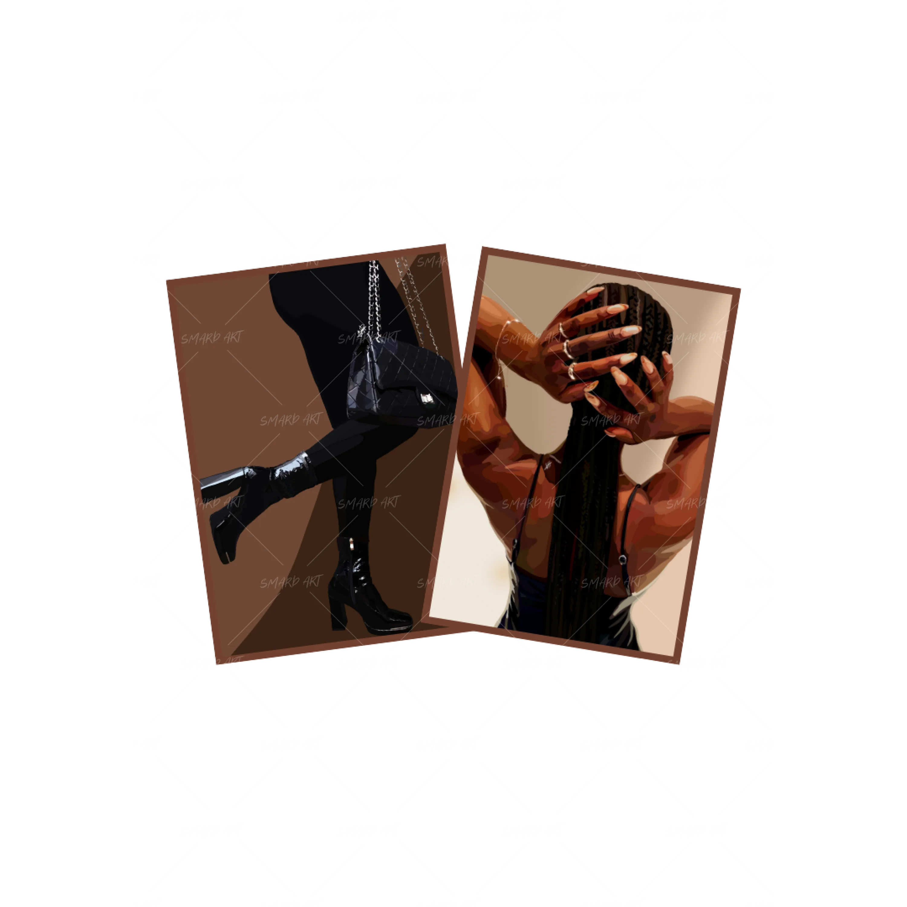 Art Print Bundle : Black Outfit + Chocolate