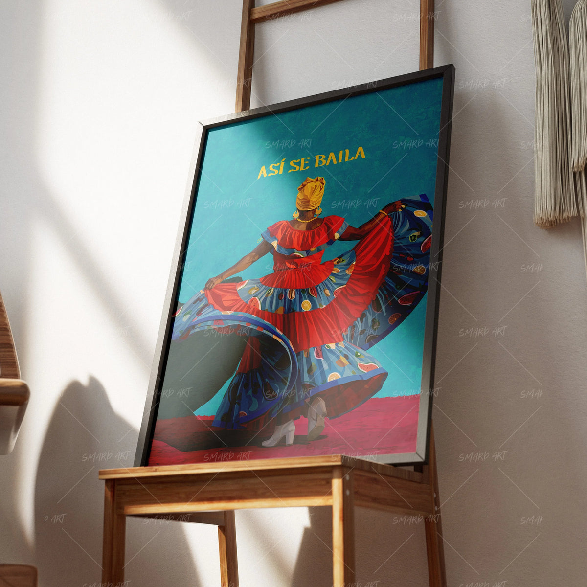 Bomba y Plena-wall art print featuring decorative artistic design suitable for living rooms, offices, and schools by SmardArt. Elevate your space with Black wall art that speaks to culture, identity, and creativity. At Smard, we celebrate artistry made with melanin, bringing powerful and inspiring designs to life.