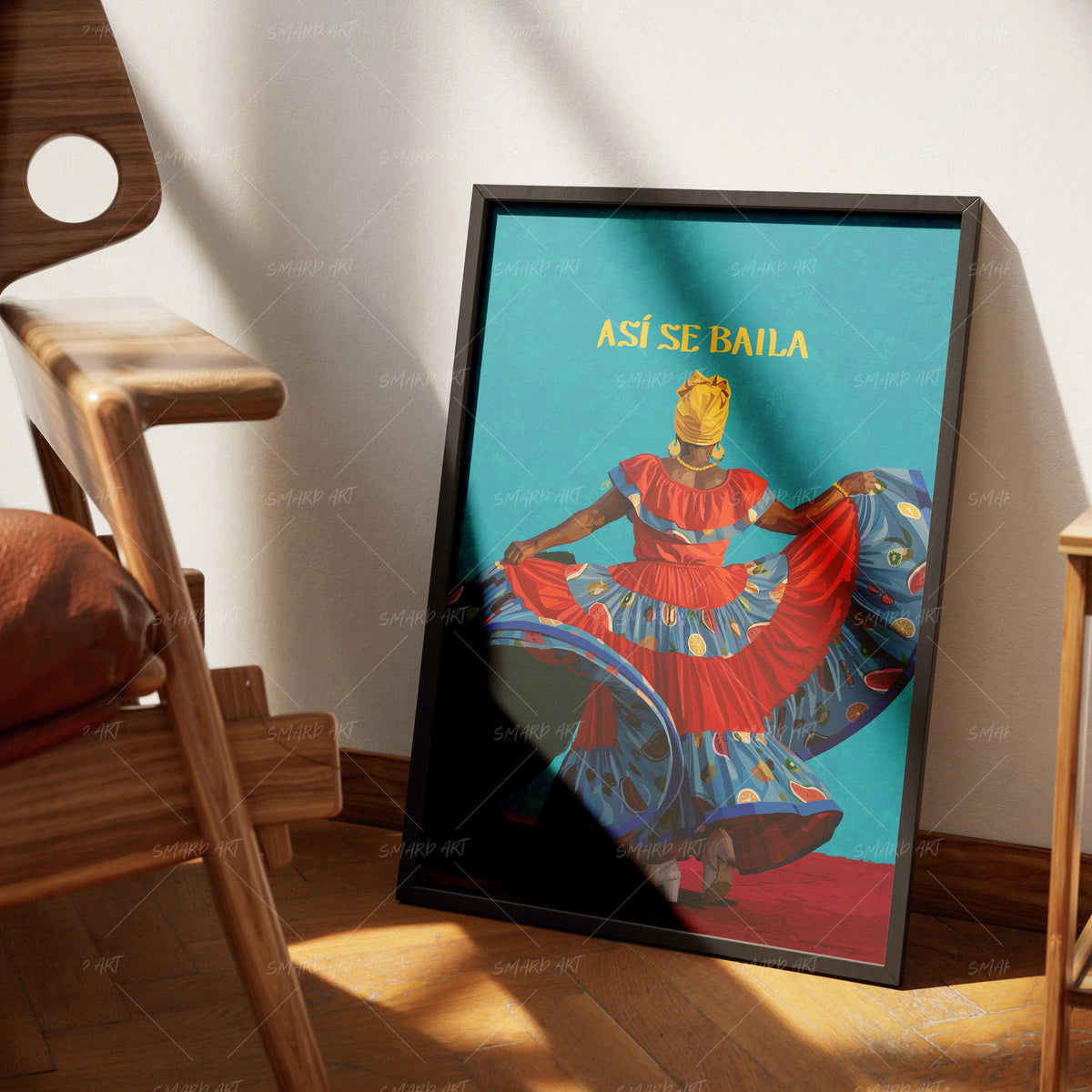 Bomba y Plena-wall art print featuring decorative artistic design suitable for living rooms, offices, and schools by SmardArt. Elevate your space with Black wall art that speaks to culture, identity, and creativity. At Smard, we celebrate artistry made with melanin, bringing powerful and inspiring designs to life.