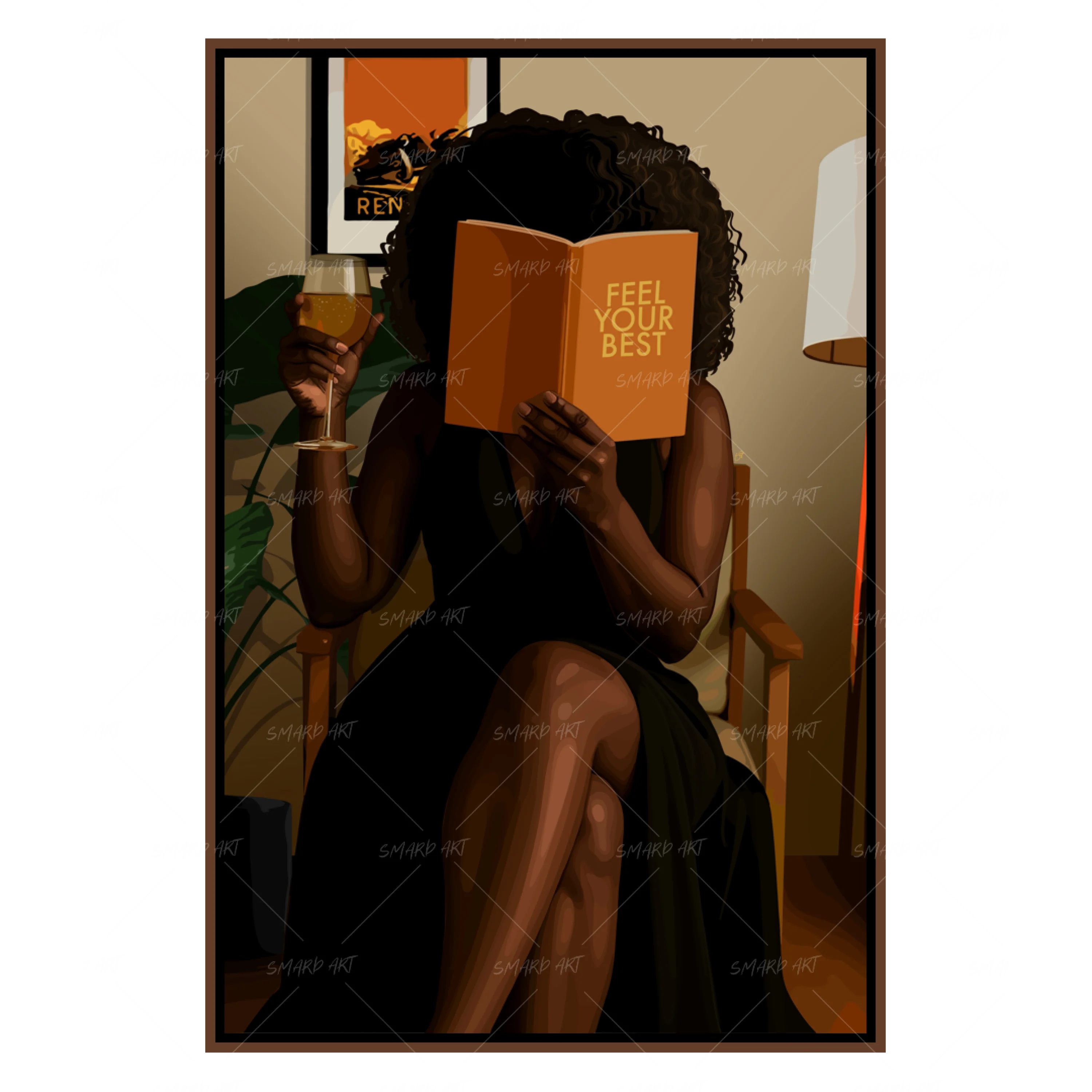 Bookie-wall art print featuring decorative artistic design suitable for living rooms, offices, and schools by SmardArt. Elevate your space with Black wall art that speaks to culture, identity, and creativity. At Smard, we celebrate artistry made with melanin, bringing powerful and inspiring designs to life.