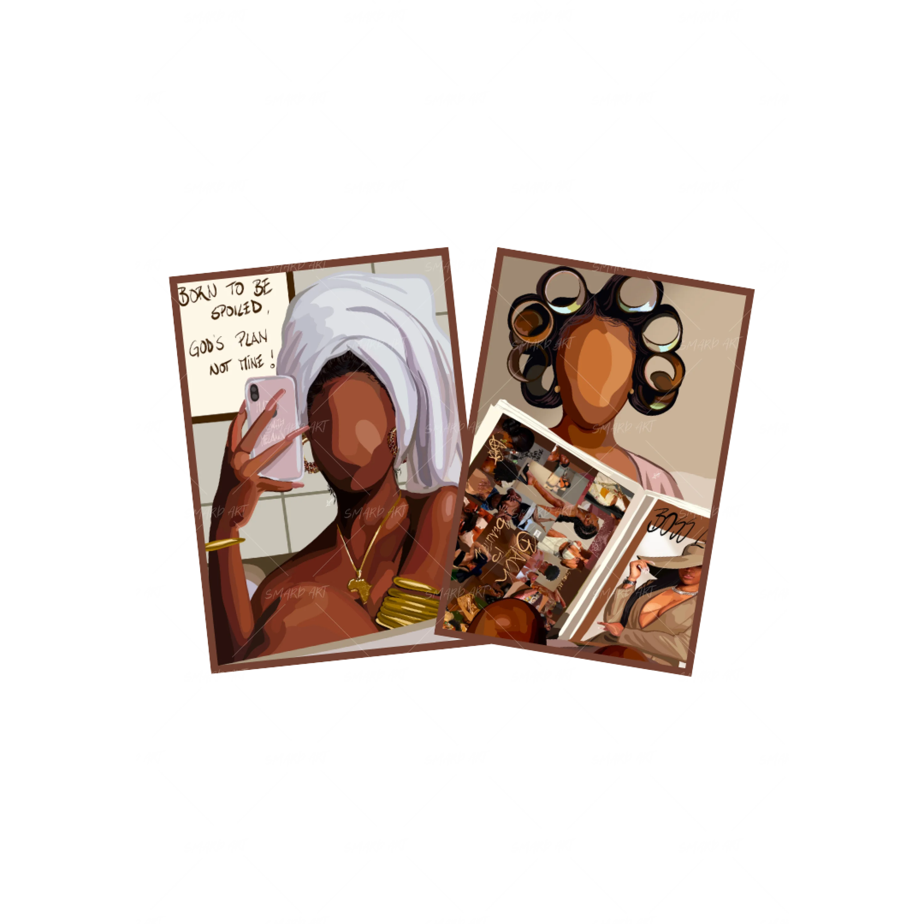 Art Print Bundle : Born To Be Spoiled + Self Care Day