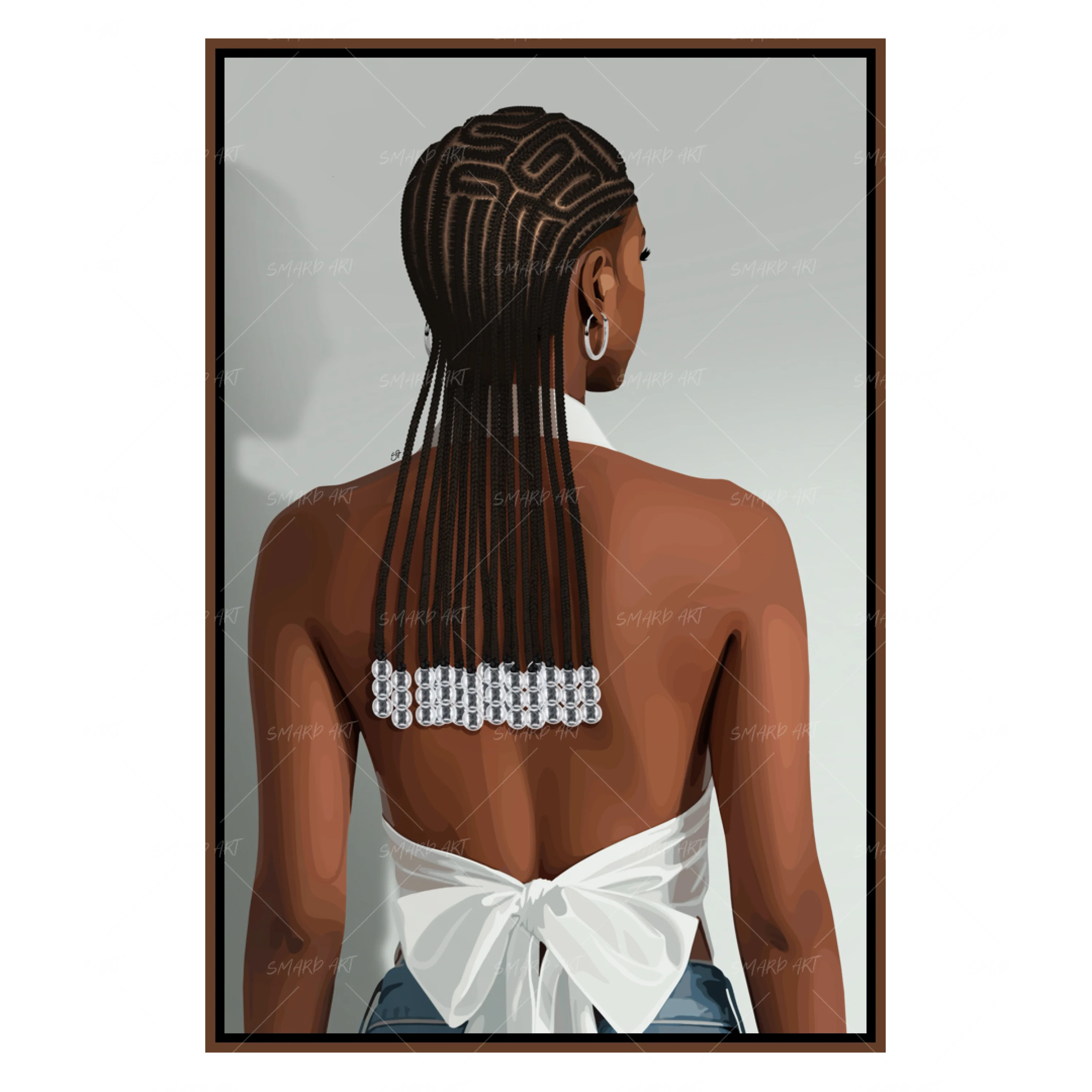 Braided-wall art print featuring decorative artistic design suitable for living rooms, offices, and schools by SmardArt. Elevate your space with Black wall art that speaks to culture, identity, and creativity. At Smard, we celebrate artistry made with melanin, bringing powerful and inspiring designs to life.