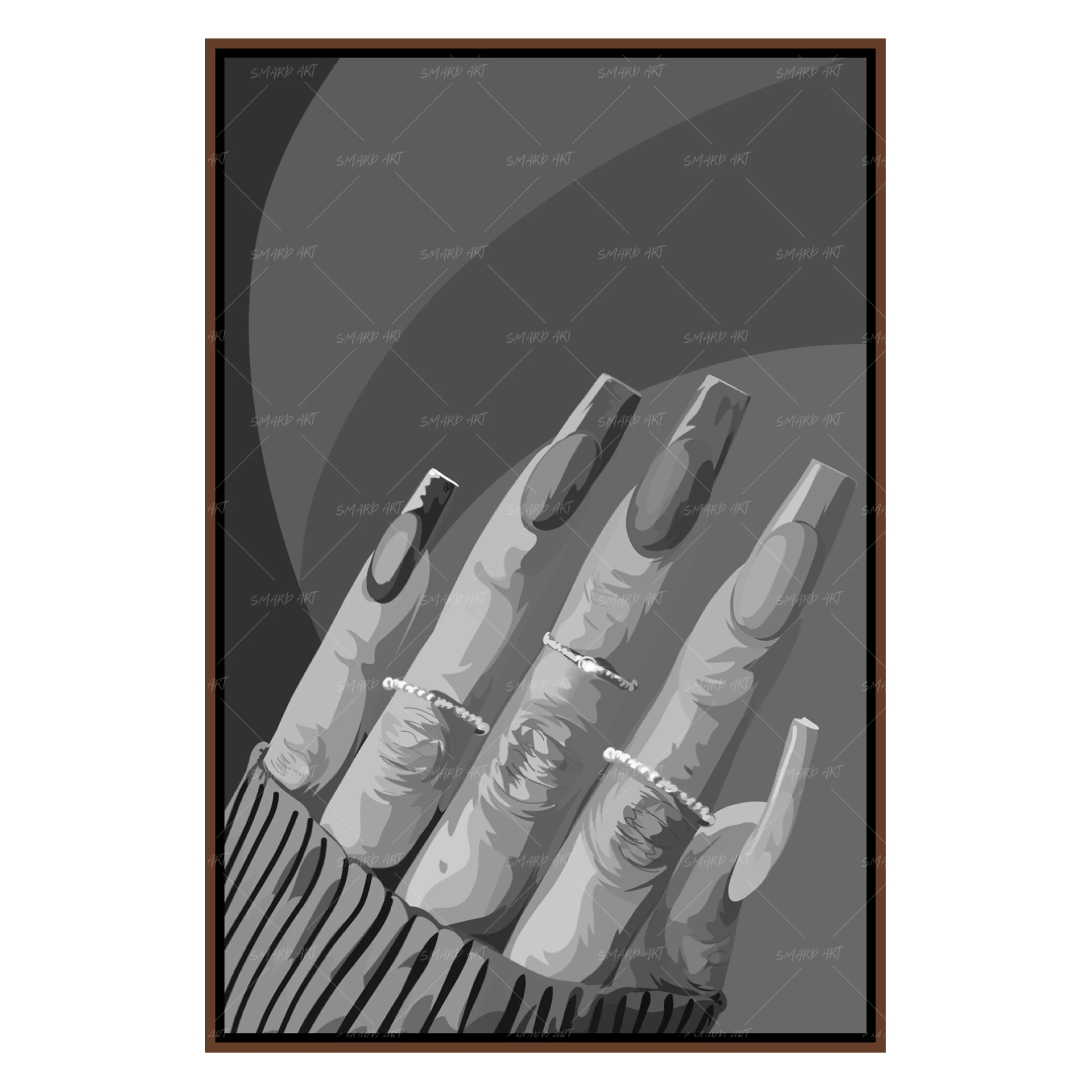 Brown Nails B&W-Smard