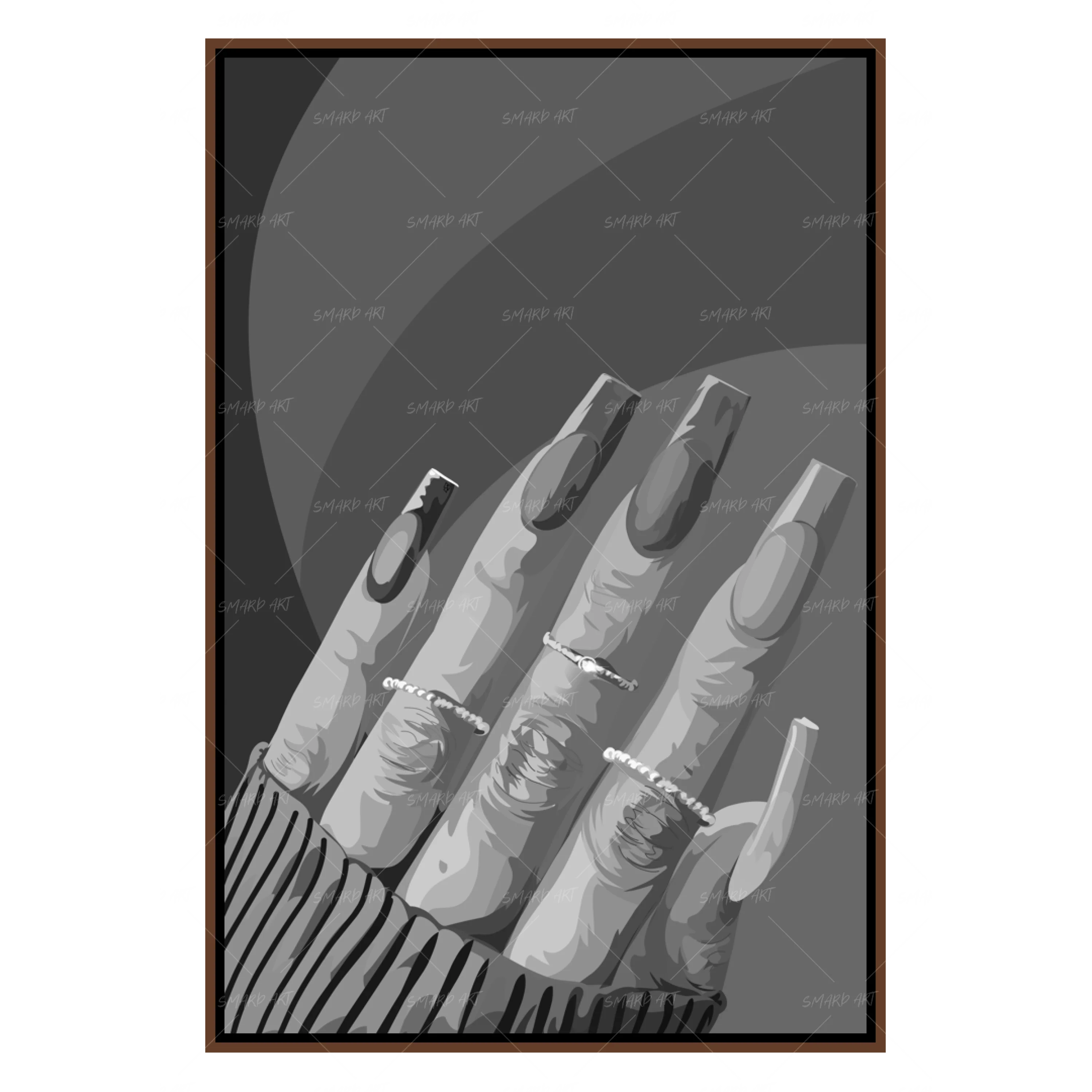 Brown Nails B&W-Smard