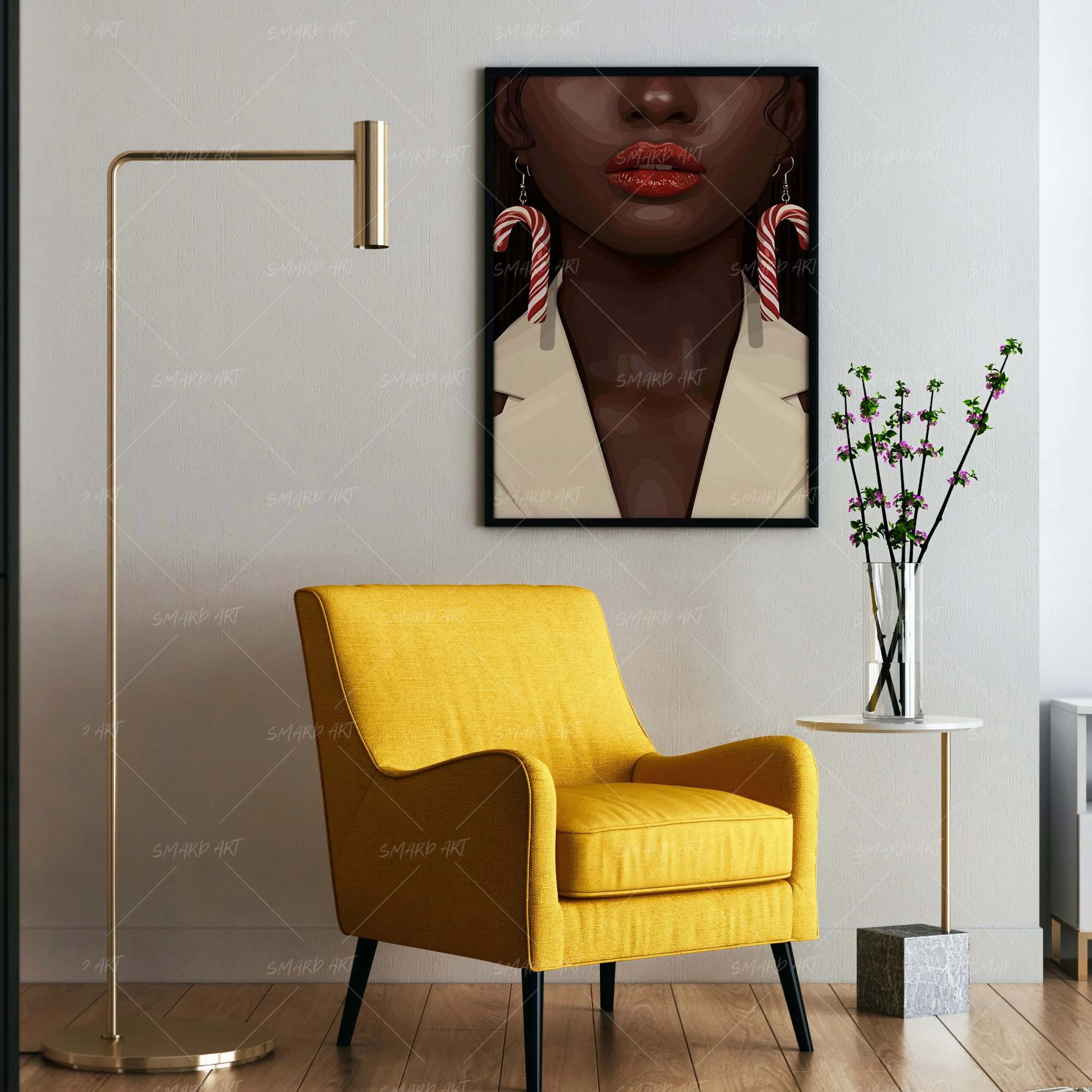 Cane Couture-wall art print featuring decorative artistic design suitable for living rooms, offices, and schools by SmardArt. Elevate your space with Black wall art that speaks to culture, identity, and creativity. At Smard, we celebrate artistry made with melanin, bringing powerful and inspiring designs to life.