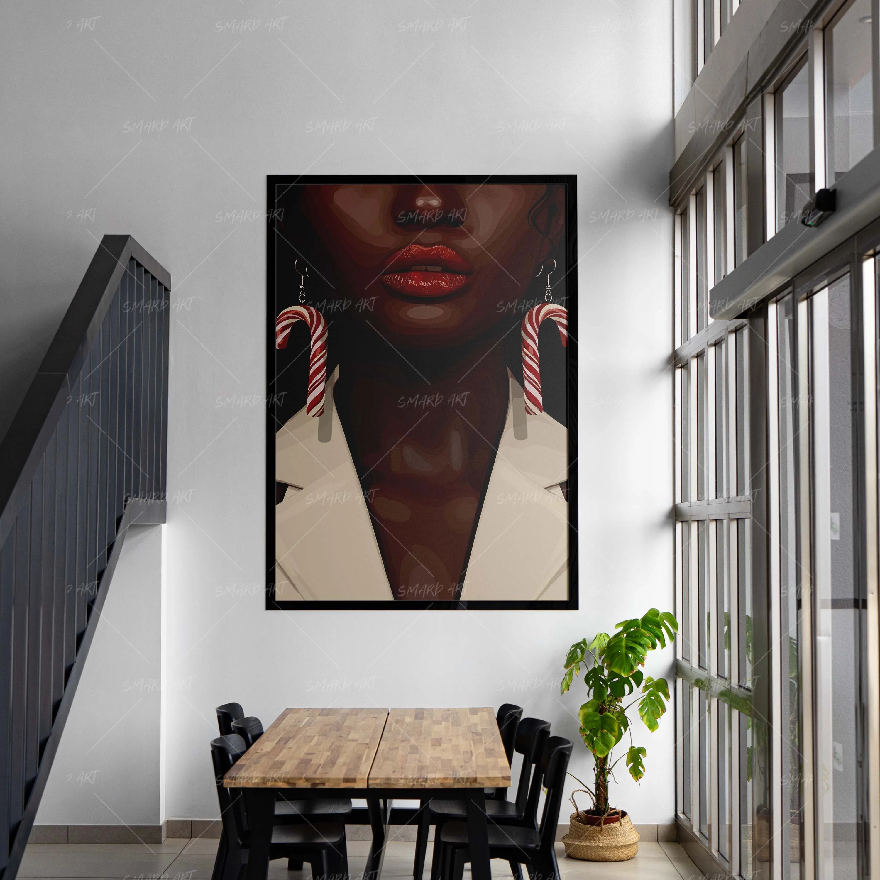 Cane Couture-wall art print featuring decorative artistic design suitable for living rooms, offices, and schools by SmardArt. Elevate your space with Black wall art that speaks to culture, identity, and creativity. At Smard, we celebrate artistry made with melanin, bringing powerful and inspiring designs to life.