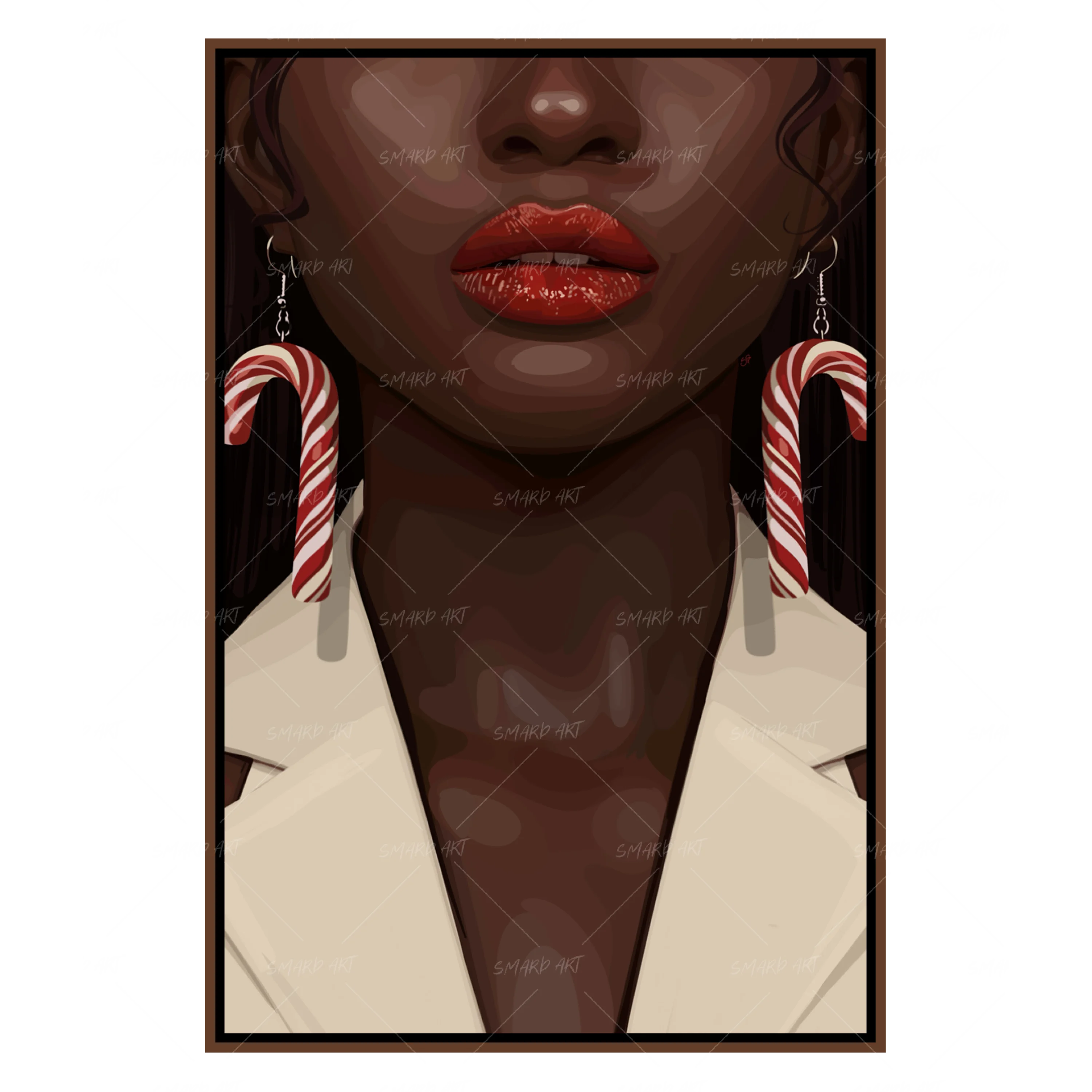 Cane Couture-wall art print featuring decorative artistic design suitable for living rooms, offices, and schools by SmardArt. Elevate your space with Black wall art that speaks to culture, identity, and creativity. At Smard, we celebrate artistry made with melanin, bringing powerful and inspiring designs to life.