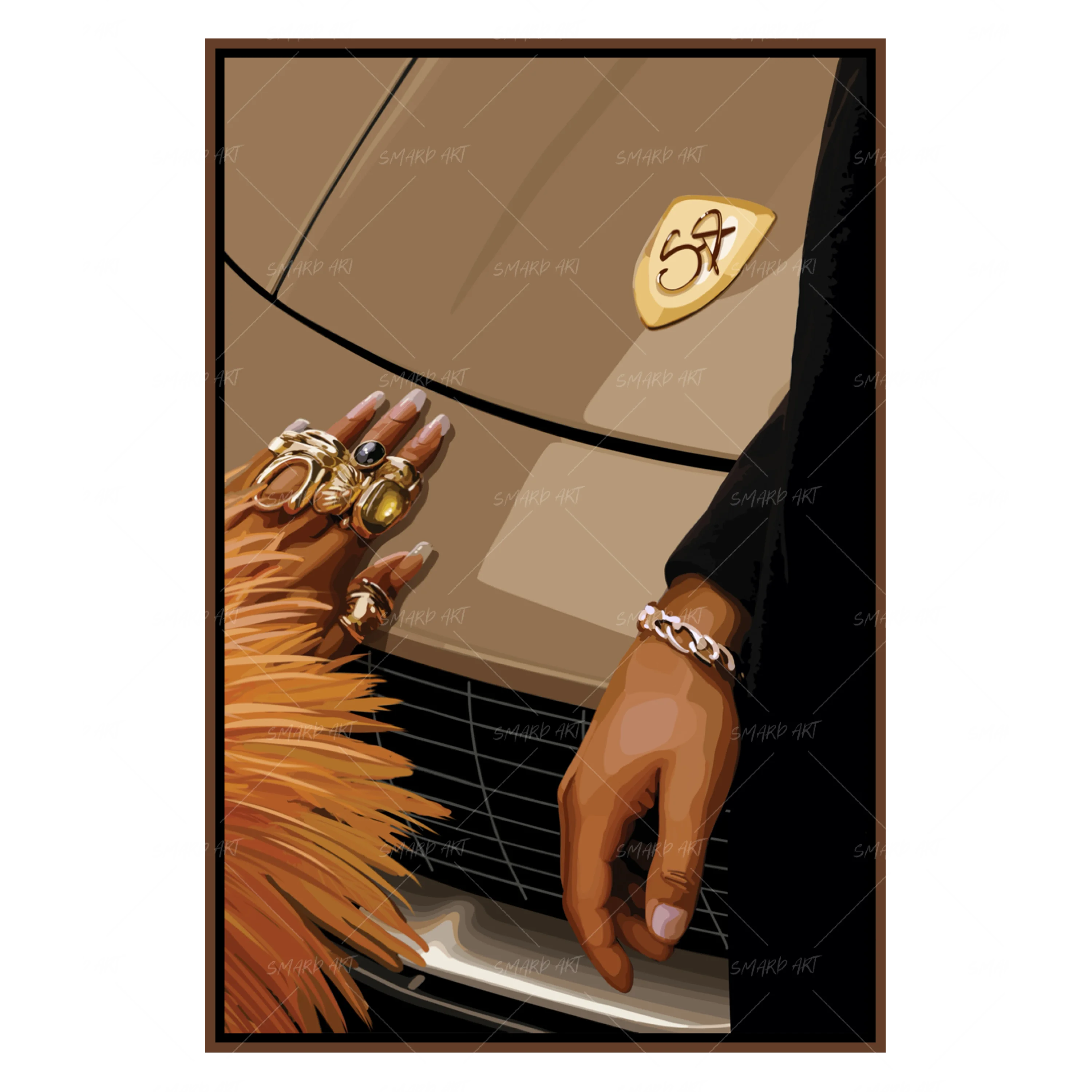 Car Connection-wall art print featuring decorative artistic design suitable for living rooms, offices, and schools by SmardArt. Elevate your space with Black wall art that speaks to culture, identity, and creativity. At Smard, we celebrate artistry made with melanin, bringing powerful and inspiring designs to life.