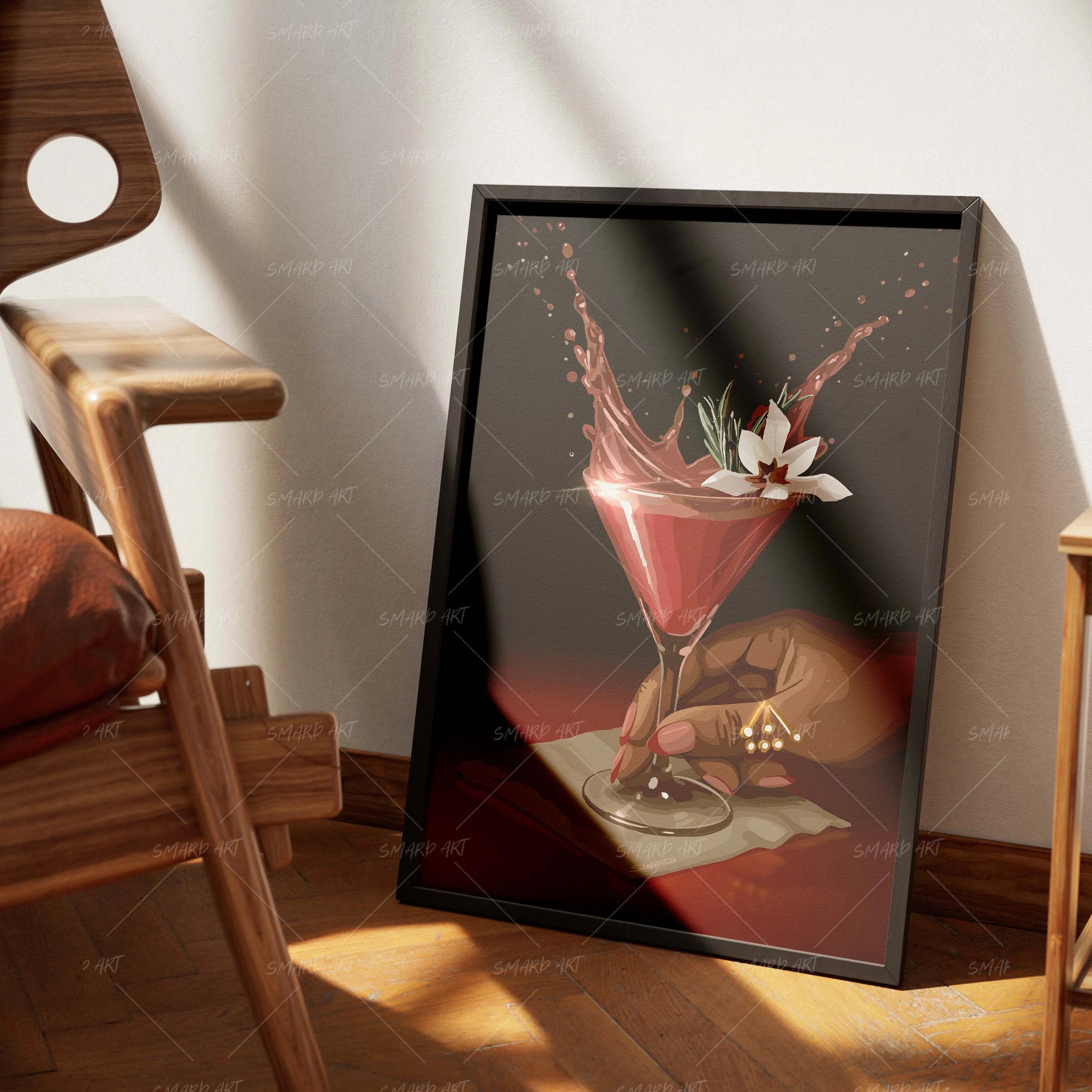 Cheers To That-wall art print featuring decorative artistic design suitable for living rooms, offices, and schools by SmardArt