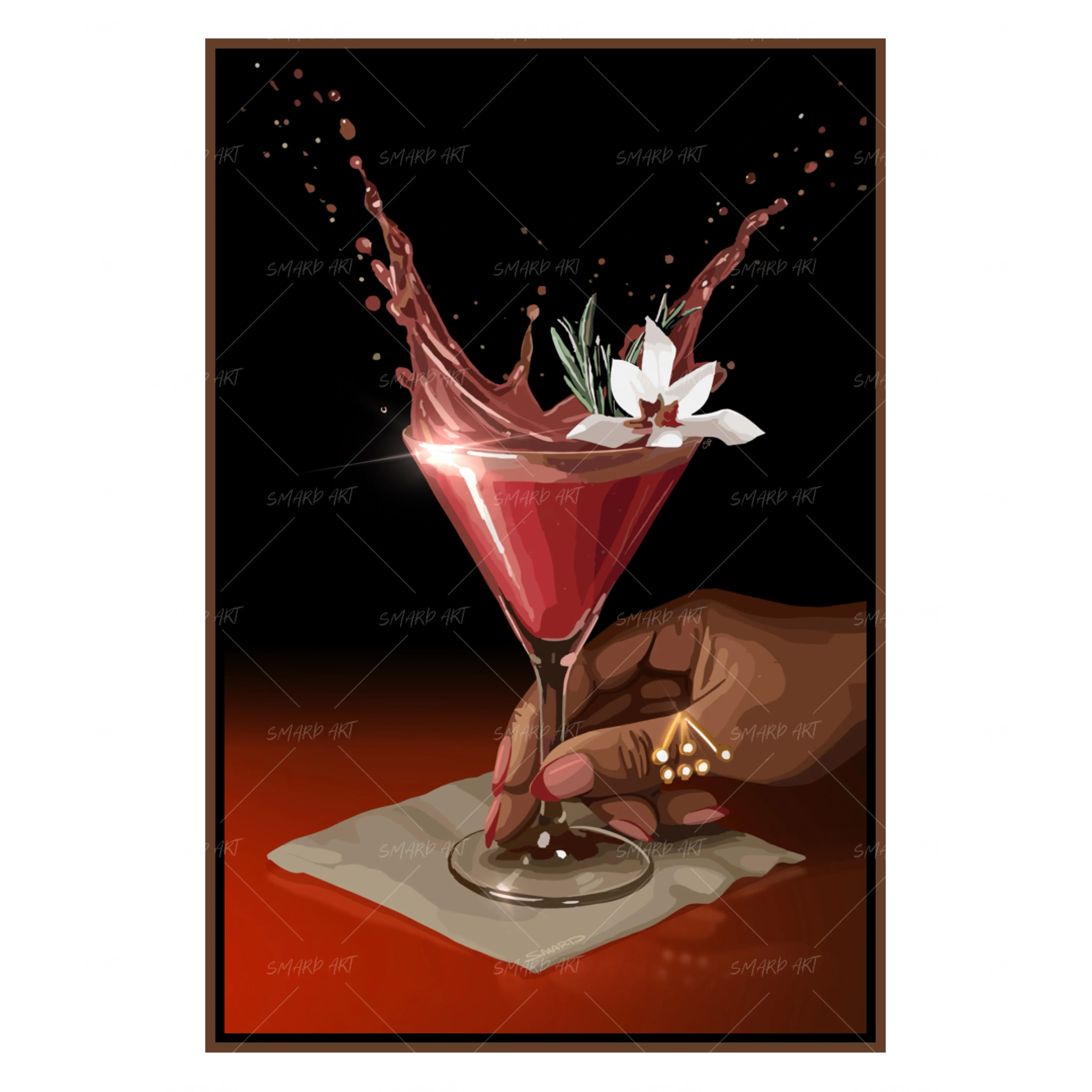 Cheers To That-wall art print featuring decorative artistic design suitable for living rooms, offices, and schools by SmardArt