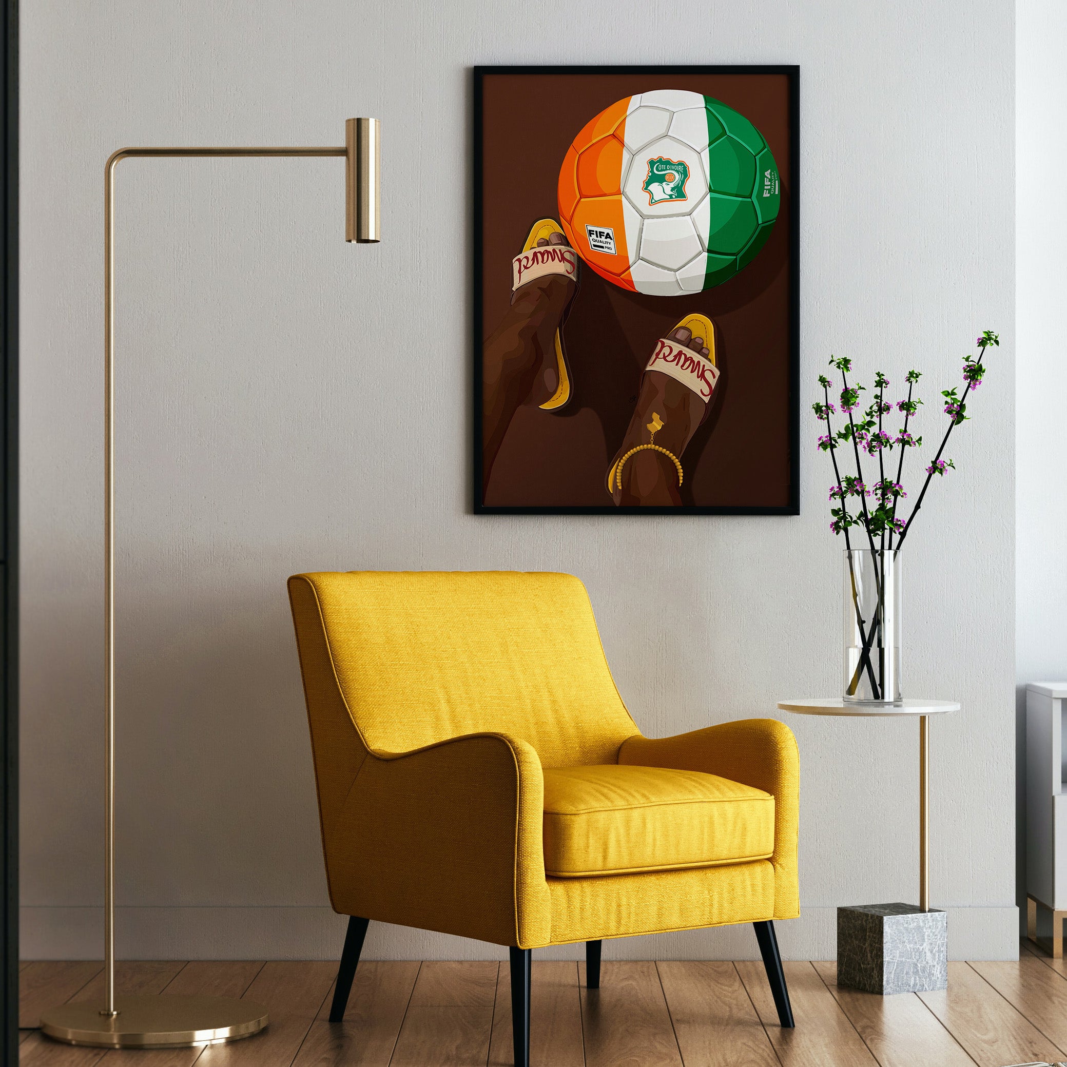 Chic Ball-wall art print featuring decorative artistic design suitable for living rooms, offices, and schools by SmardArt. Elevate your space with Black wall art that speaks to culture, identity, and creativity. At Smard, we celebrate artistry made with melanin, bringing powerful and inspiring designs to life.