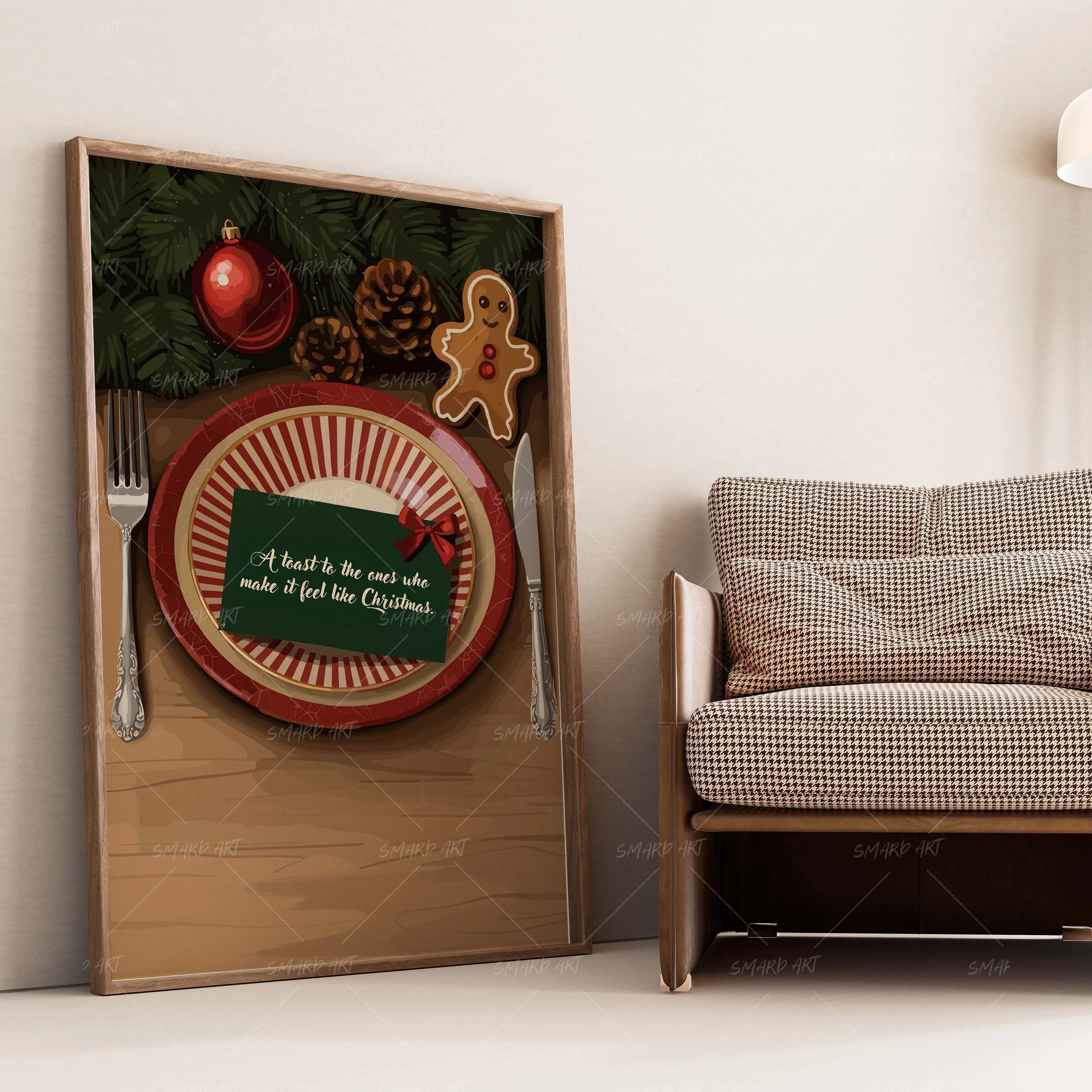 Christmas Toast-wall art print featuring decorative artistic design suitable for living rooms, offices, and schools by SmardArt. Elevate your space with Black wall art that speaks to culture, identity, and creativity. At Smard, we celebrate artistry made with melanin, bringing powerful and inspiring designs to life.