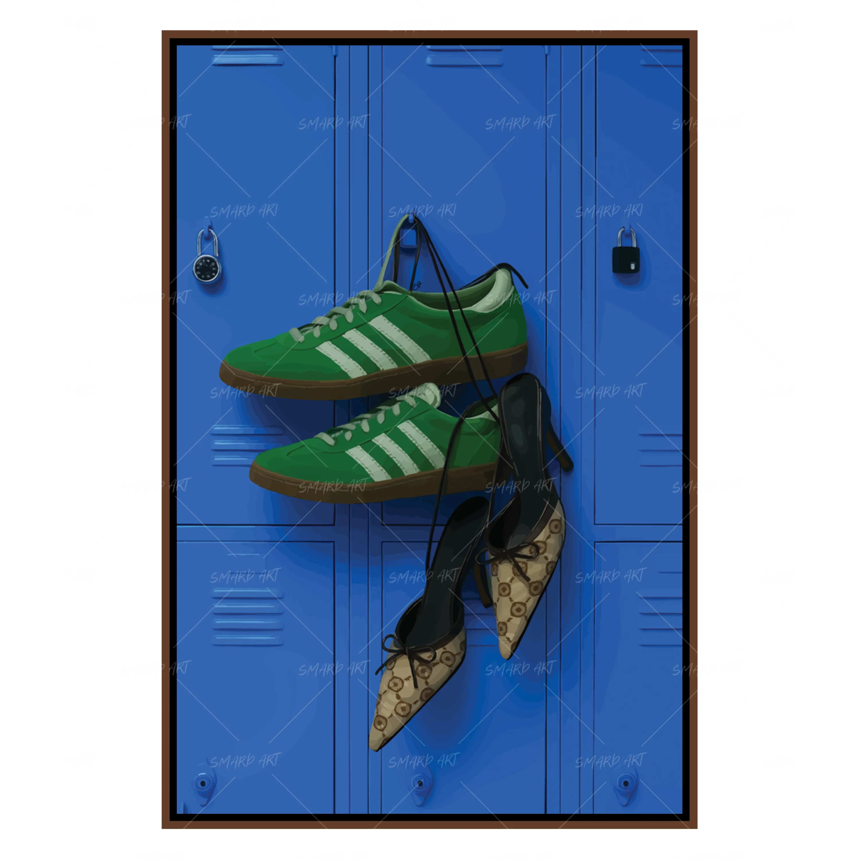 Closed In Style-wall art print featuring decorative artistic design suitable for living rooms, offices, and schools by SmardArt. Elevate your space with Black wall art that speaks to culture, identity, and creativity. At Smard, we celebrate artistry made with melanin, bringing powerful and inspiring designs to life.