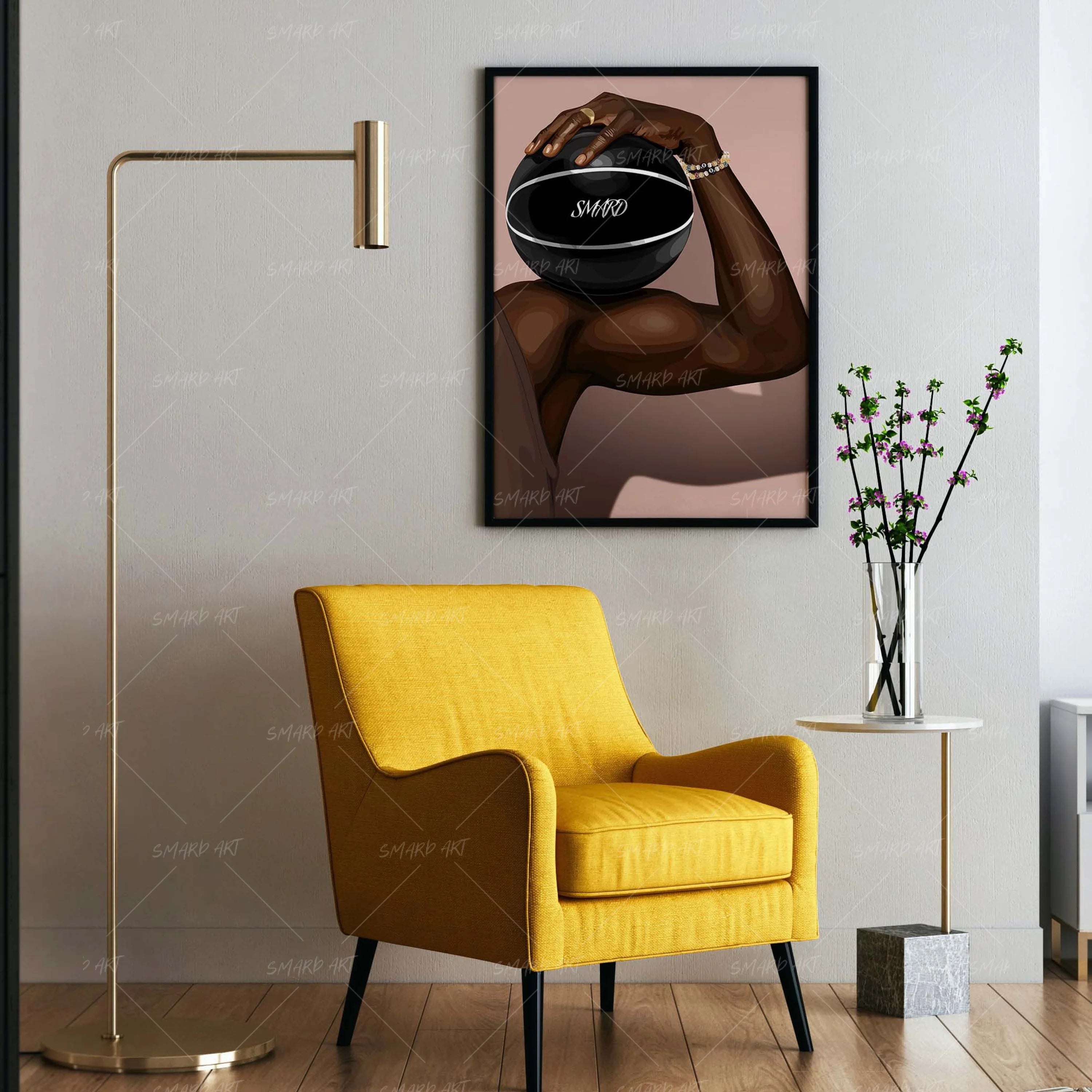 Court Grip-wall art print featuring decorative artistic design suitable for living rooms, offices, and schools by SmardArt. Elevate your space with Black wall art that speaks to culture, identity, and creativity. At Smard, we celebrate artistry made with melanin, bringing powerful and inspiring designs to life.
