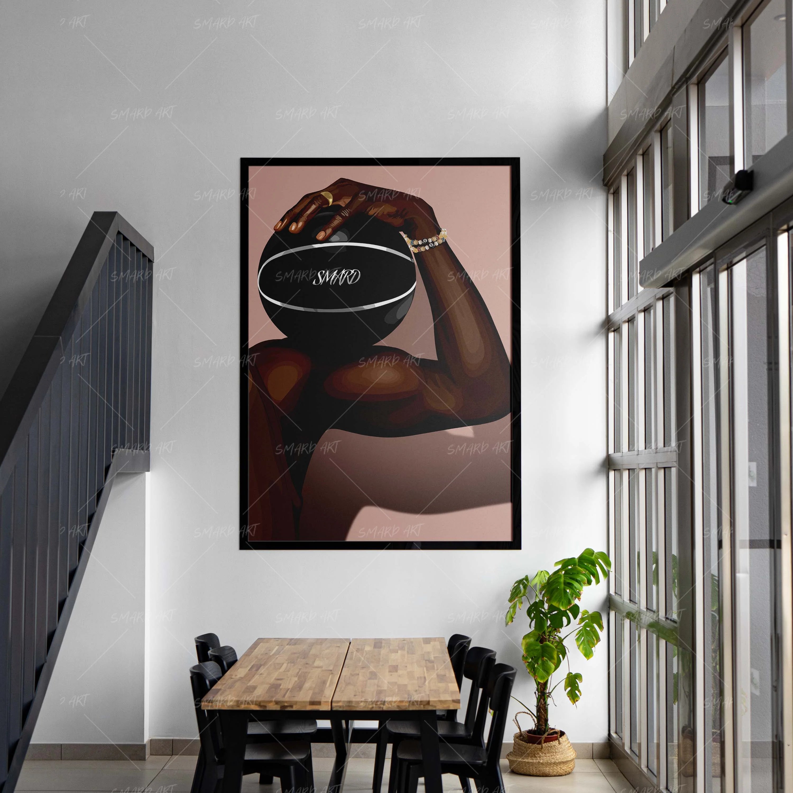 Court Grip-wall art print featuring decorative artistic design suitable for living rooms, offices, and schools by SmardArt. Elevate your space with Black wall art that speaks to culture, identity, and creativity. At Smard, we celebrate artistry made with melanin, bringing powerful and inspiring designs to life.