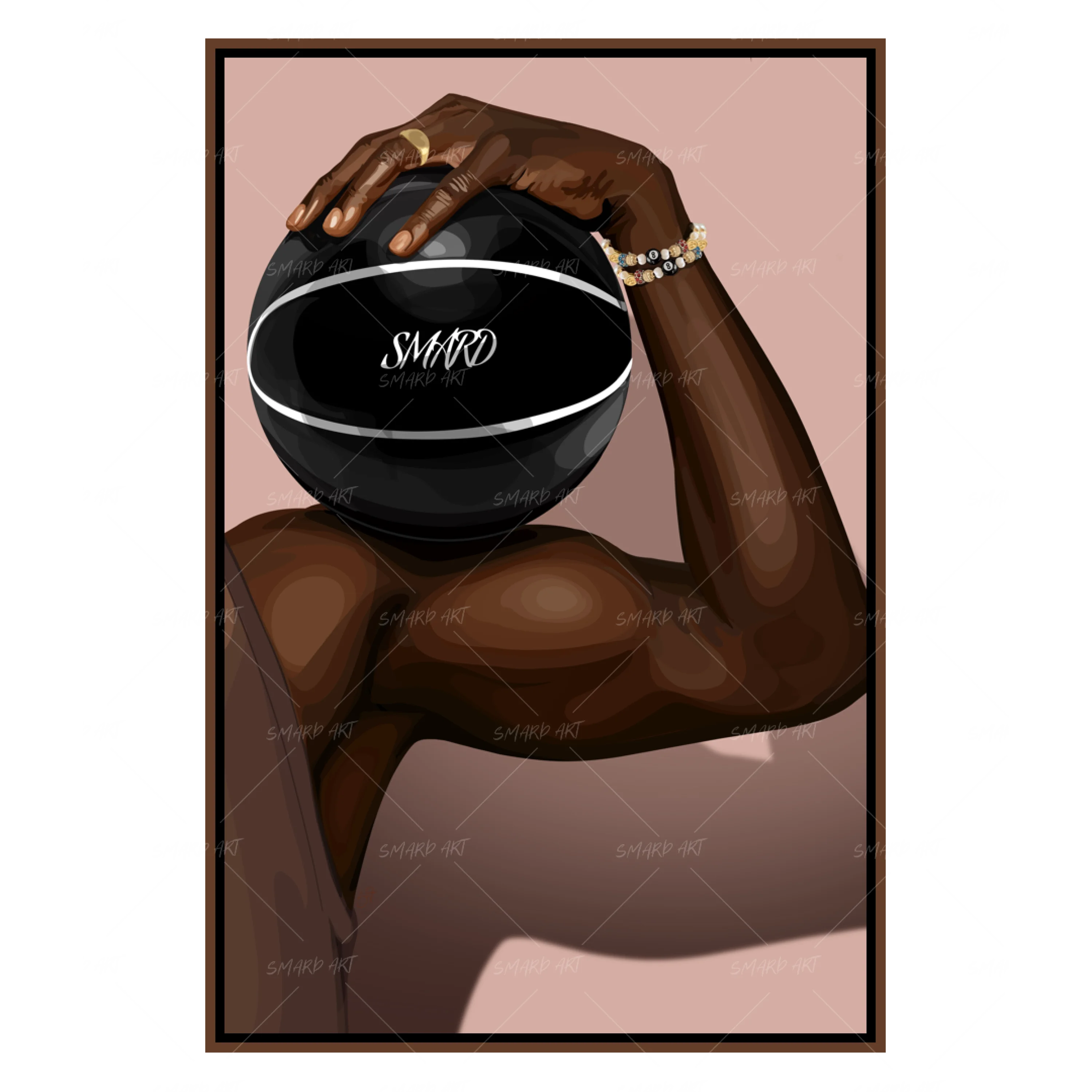 Court Grip-wall art print featuring decorative artistic design suitable for living rooms, offices, and schools by SmardArt. Elevate your space with Black wall art that speaks to culture, identity, and creativity. At Smard, we celebrate artistry made with melanin, bringing powerful and inspiring designs to life.