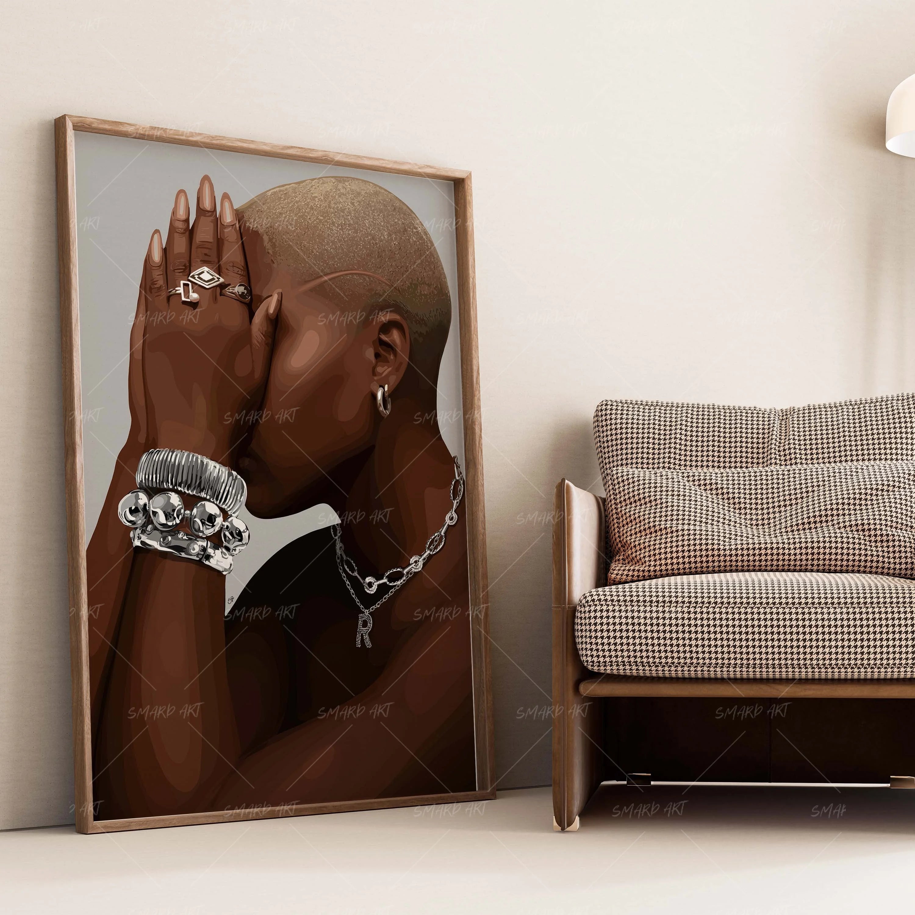 Curved Confidence-wall art print featuring decorative artistic design suitable for living rooms, offices, and schools by SmardArt. Elevate your space with Black wall art that speaks to culture, identity, and creativity. At Smard, we celebrate artistry made with melanin, bringing powerful and inspiring designs to life.