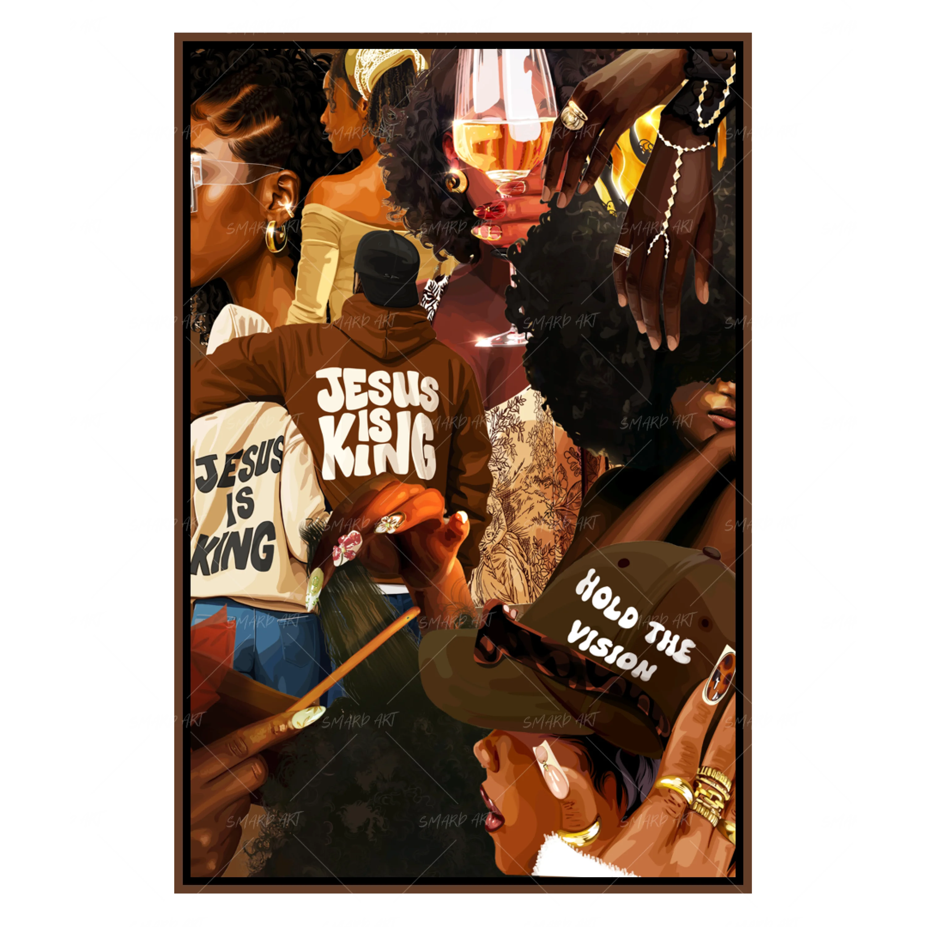 Collage 1-wall art print featuring decorative artistic design suitable for living rooms, offices, and schools by SmardArt. Elevate your space with Black wall art that speaks to culture, identity, and creativity. At Smard, we celebrate artistry made with melanin, bringing powerful and inspiring designs to life.