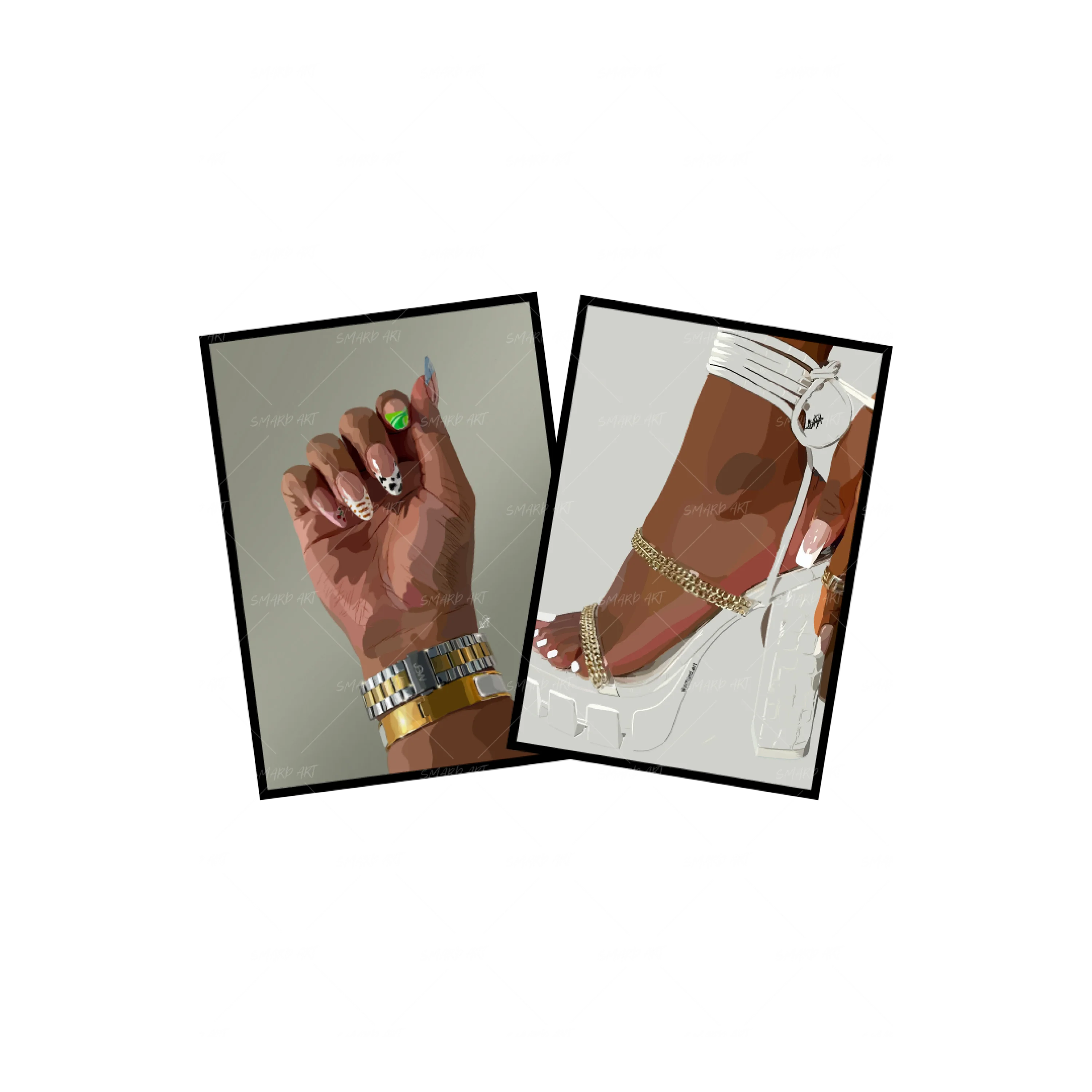 Art Print Bundle : Colourful Nails + Heel Me II
