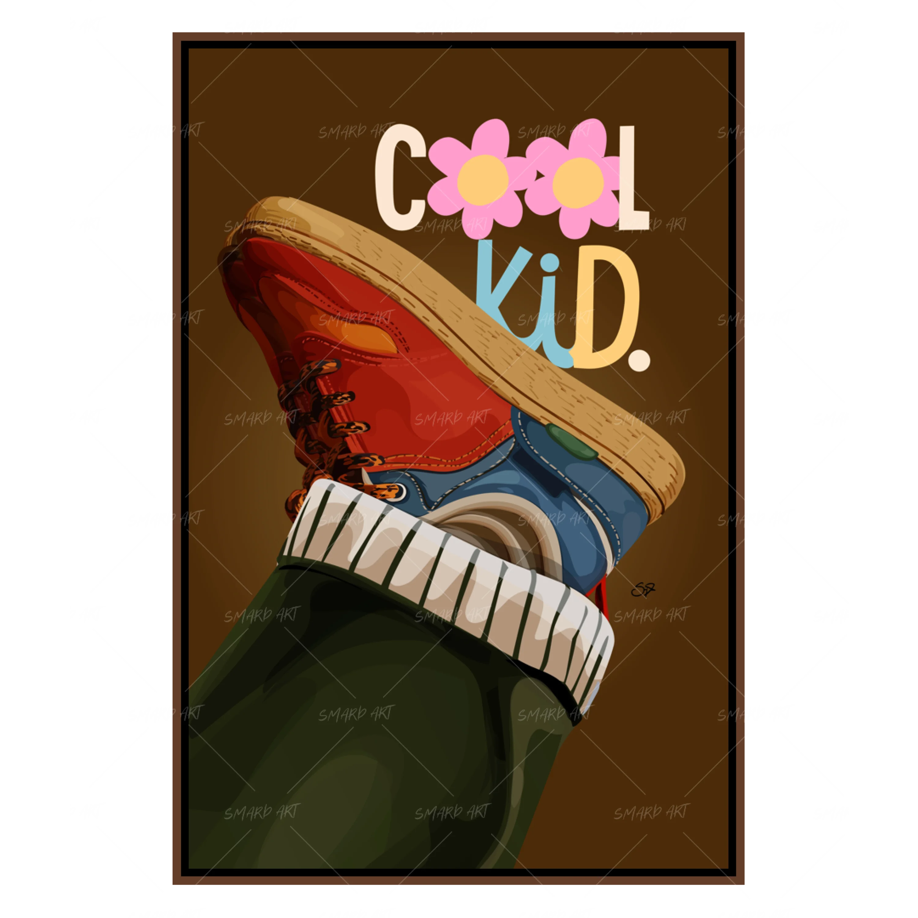 Cool Kids-wall art print featuring decorative artistic design suitable for living rooms, offices, and schools by SmardArt. Elevate your space with Black wall art that speaks to culture, identity, and creativity. At Smard, we celebrate artistry made with melanin, bringing powerful and inspiring designs to life.