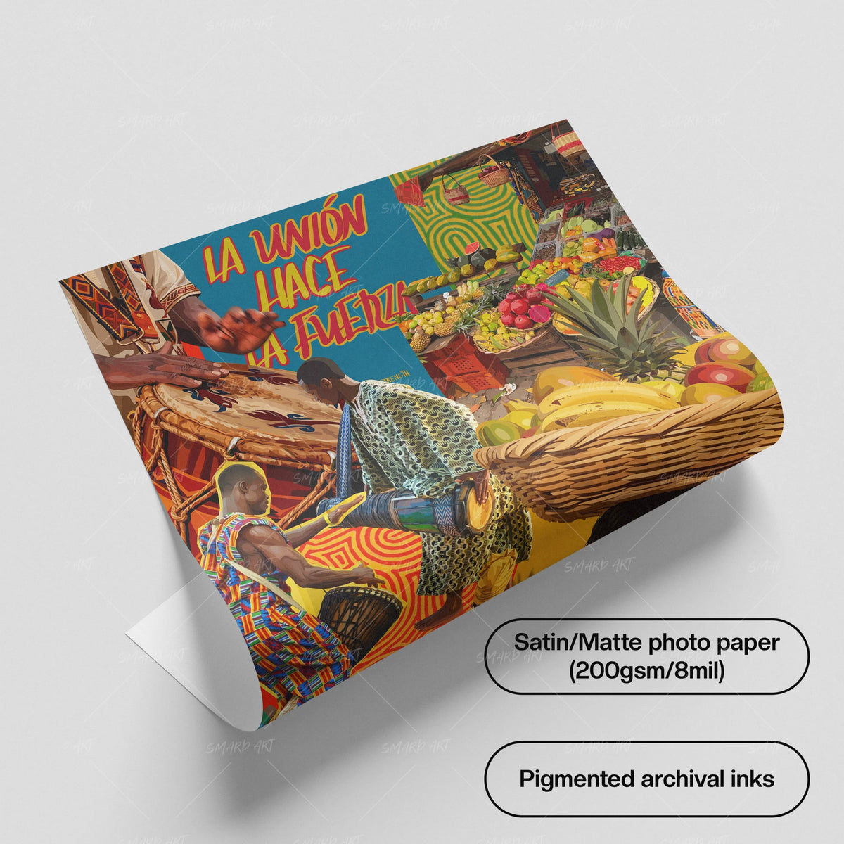 Culture Collage-wall art print featuring decorative artistic design suitable for living rooms, offices, and schools by SmardArt. Elevate your space with Black wall art that speaks to culture, identity, and creativity. At Smard, we celebrate artistry made with melanin, bringing powerful and inspiring designs to life.