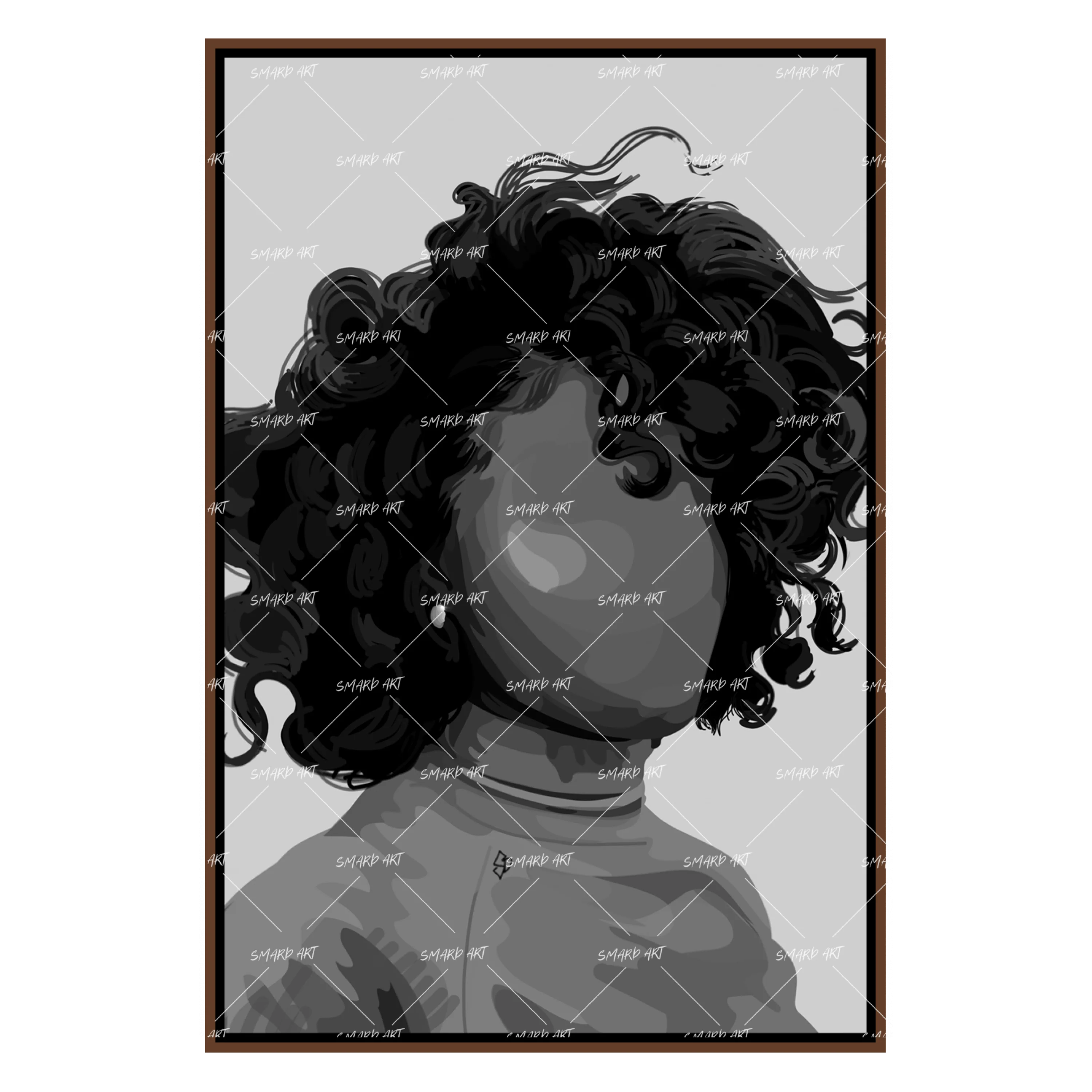 Curls & Orange B&W-Smard