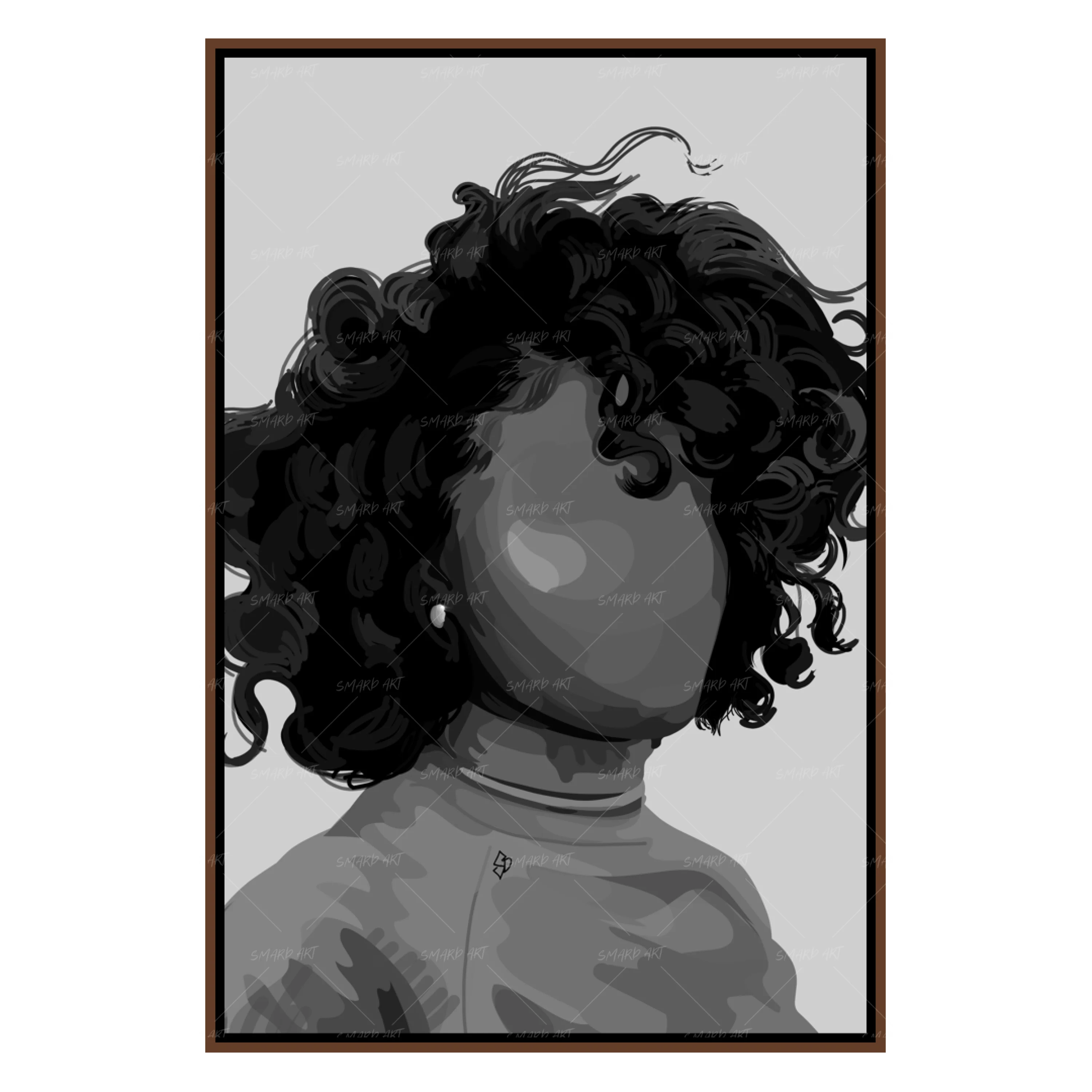 Curls & Orange B&W-Smard