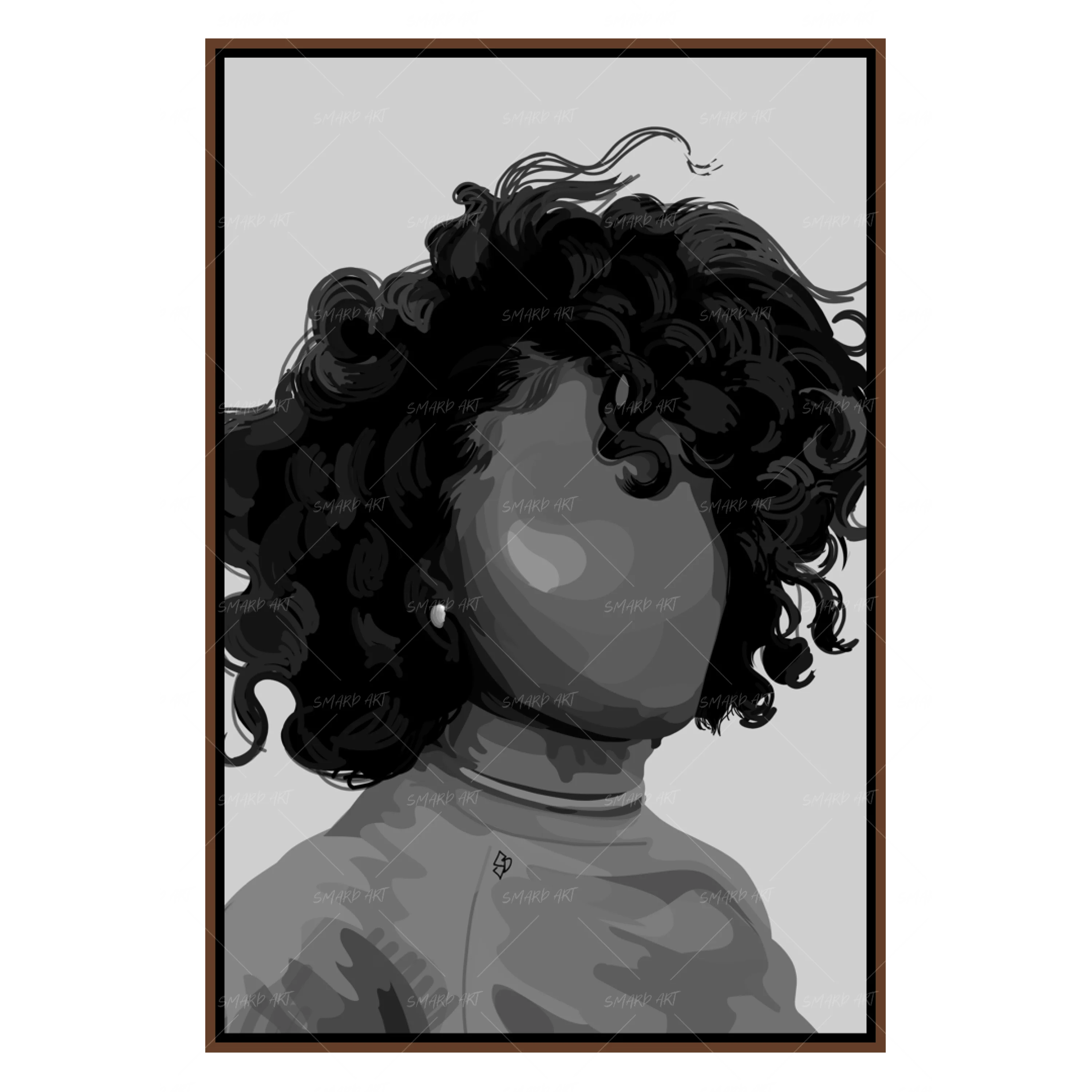 Curls & Orange B&W-Smard