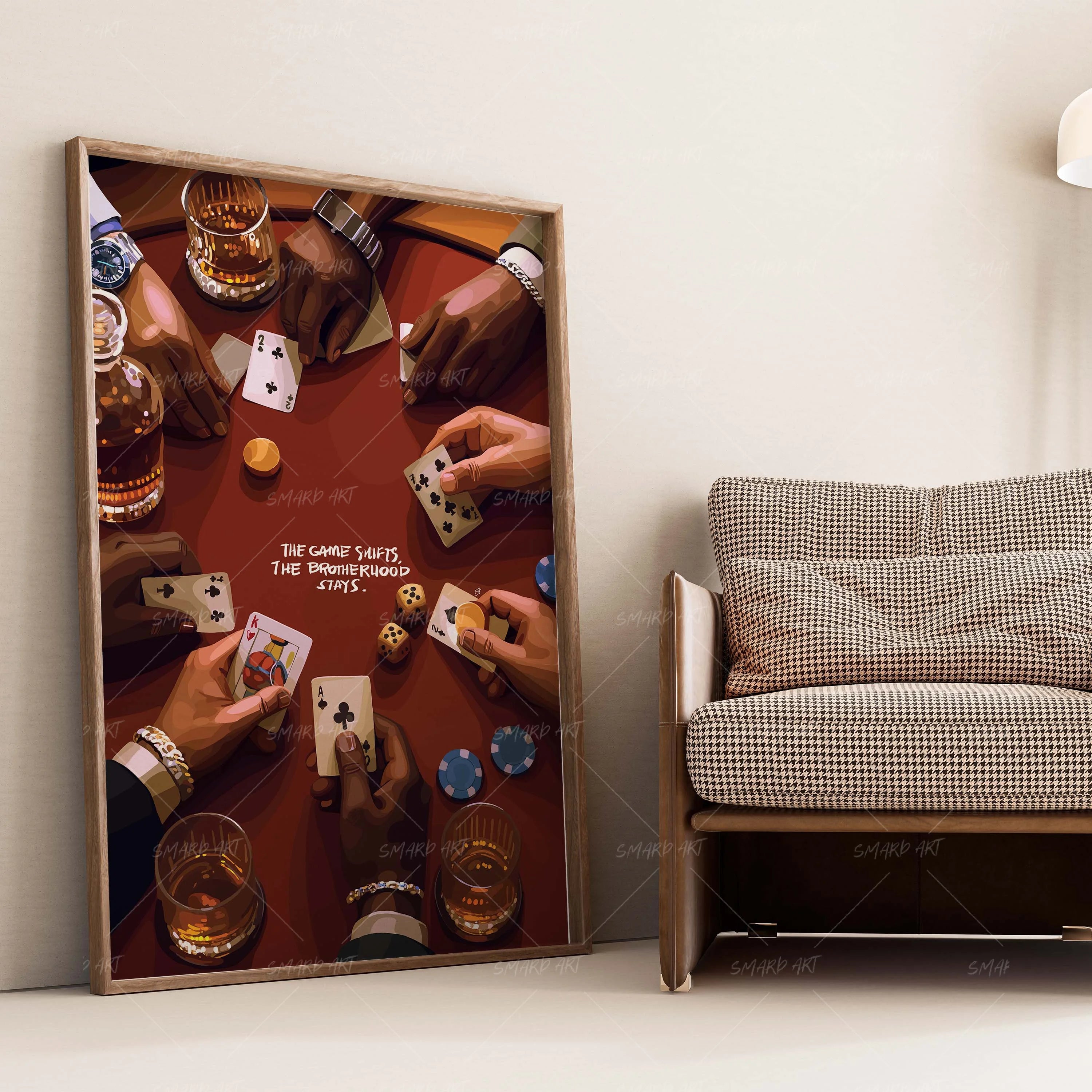Deck And Deal-wall art print featuring decorative artistic design suitable for living rooms, offices, and schools by SmardArt. Elevate your space with Black wall art that speaks to culture, identity, and creativity. At Smard, we celebrate artistry made with melanin, bringing powerful and inspiring designs to life.