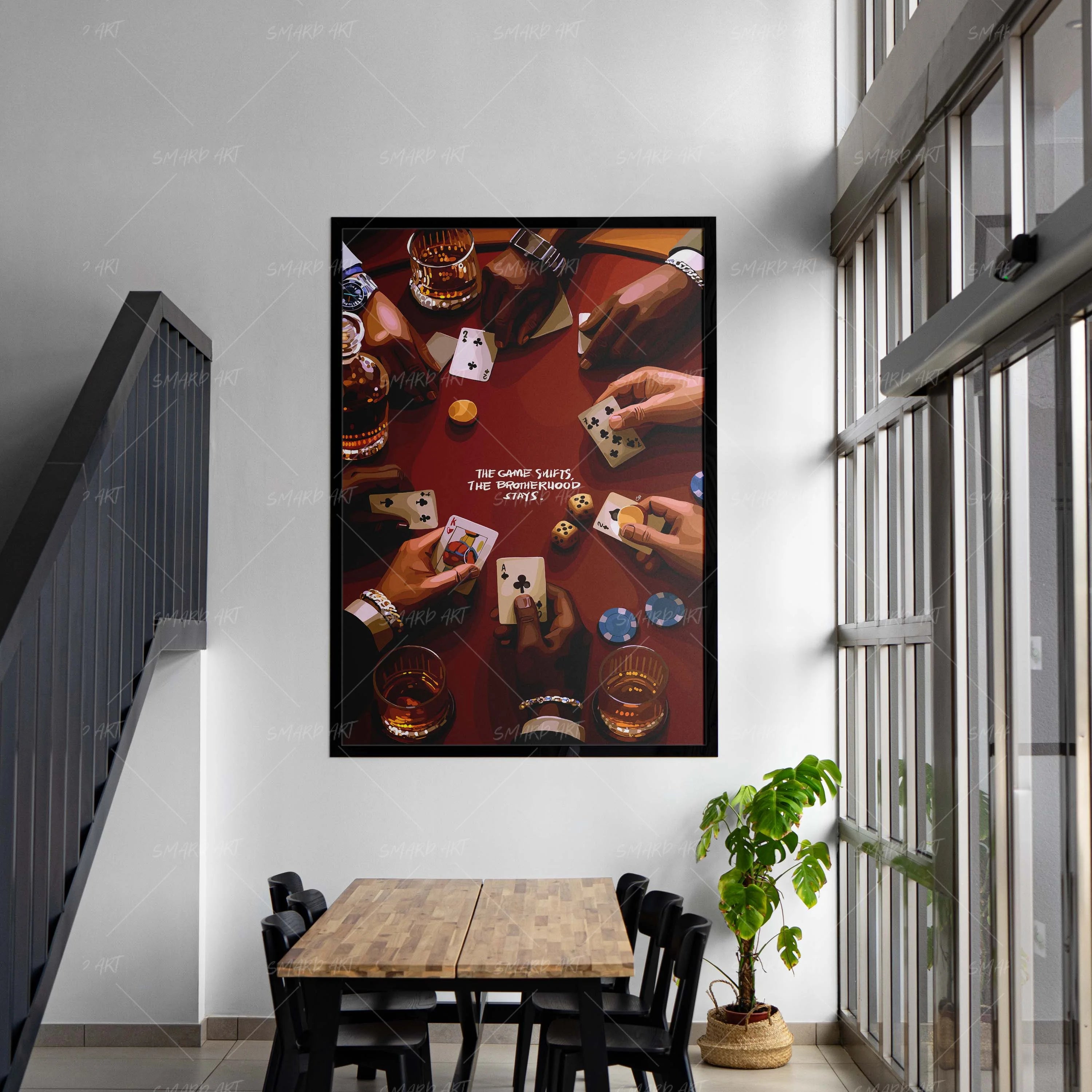 Deck And Deal-wall art print featuring decorative artistic design suitable for living rooms, offices, and schools by SmardArt. Elevate your space with Black wall art that speaks to culture, identity, and creativity. At Smard, we celebrate artistry made with melanin, bringing powerful and inspiring designs to life.