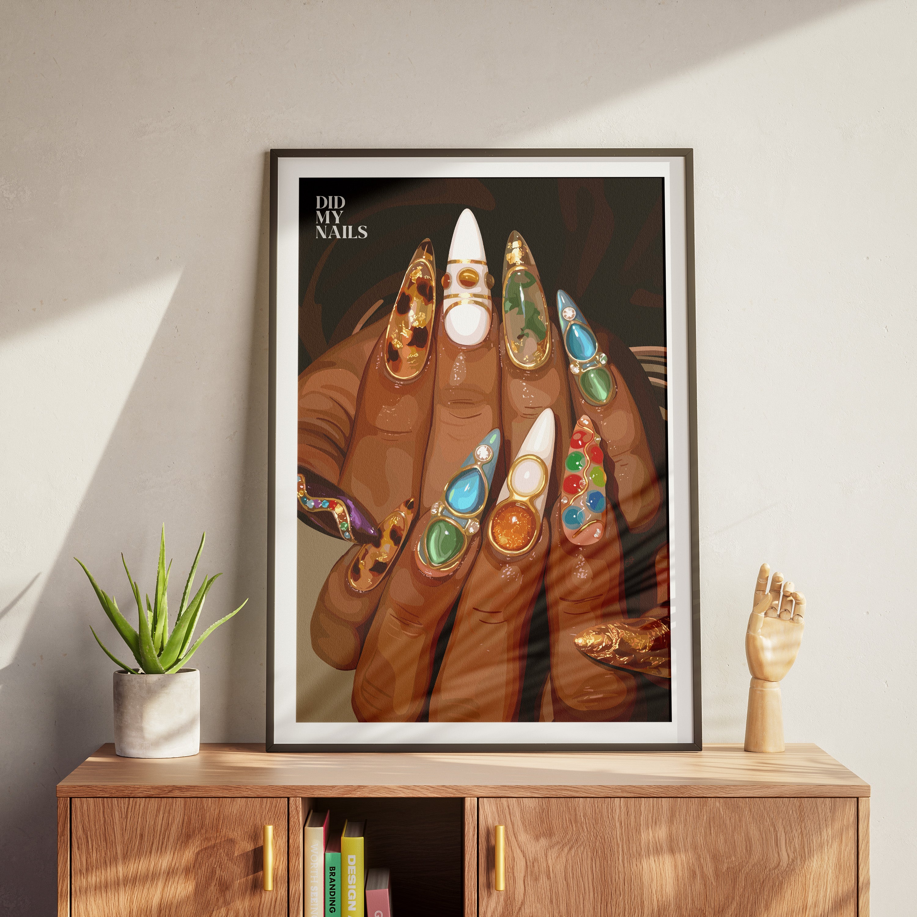 Did My Nails-wall art print featuring decorative artistic design suitable for living rooms, offices, and schools by SmardArt. Elevate your space with Black wall art that speaks to culture, identity, and creativity. At Smard, we celebrate artistry made with melanin, bringing powerful and inspiring designs to life.