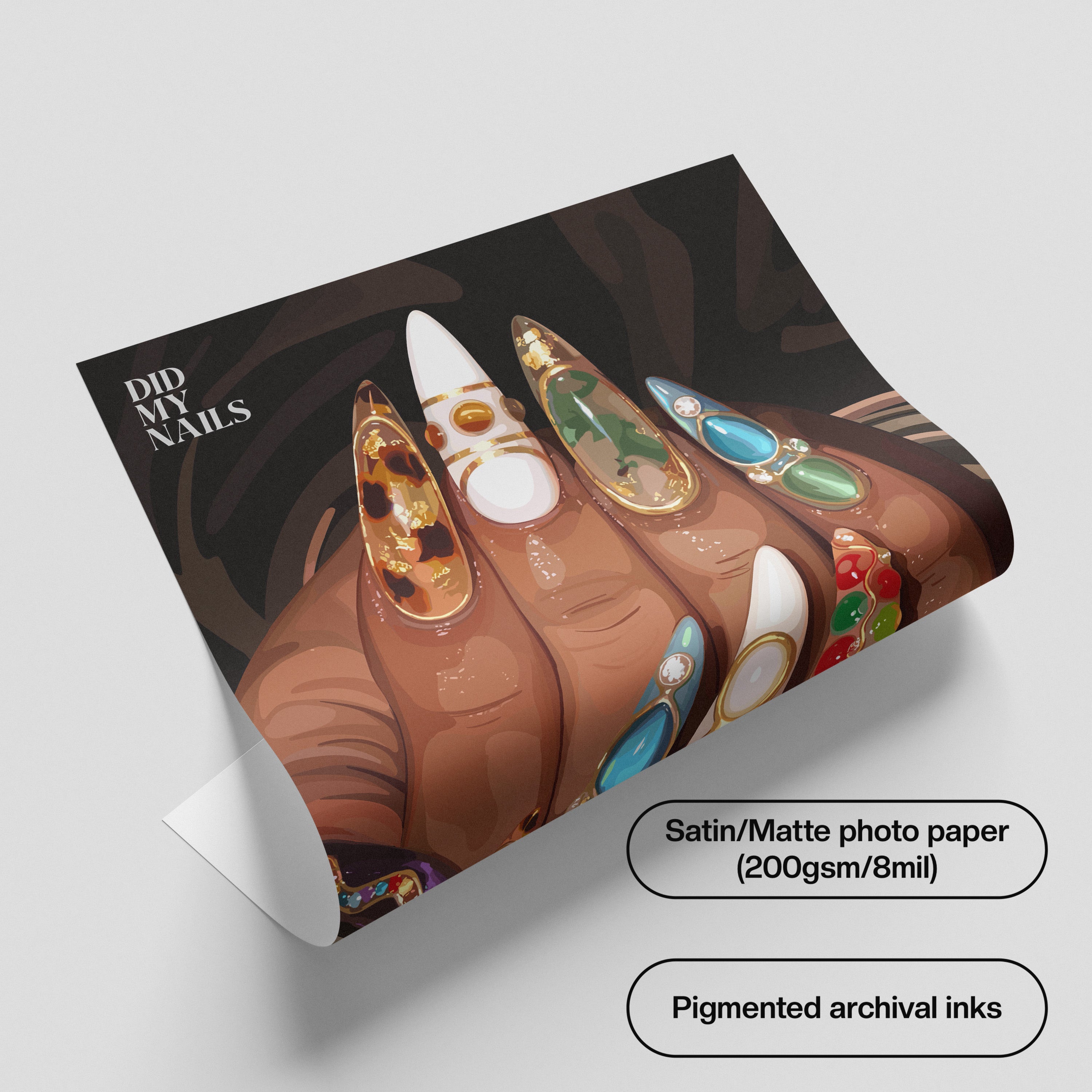 Did My Nails-wall art print featuring decorative artistic design suitable for living rooms, offices, and schools by SmardArt. Elevate your space with Black wall art that speaks to culture, identity, and creativity. At Smard, we celebrate artistry made with melanin, bringing powerful and inspiring designs to life.
