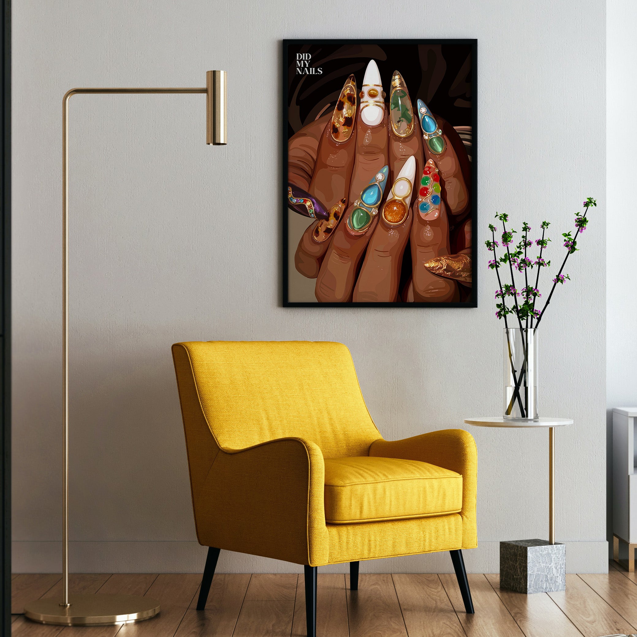 Did My Nails-wall art print featuring decorative artistic design suitable for living rooms, offices, and schools by SmardArt. Elevate your space with Black wall art that speaks to culture, identity, and creativity. At Smard, we celebrate artistry made with melanin, bringing powerful and inspiring designs to life.