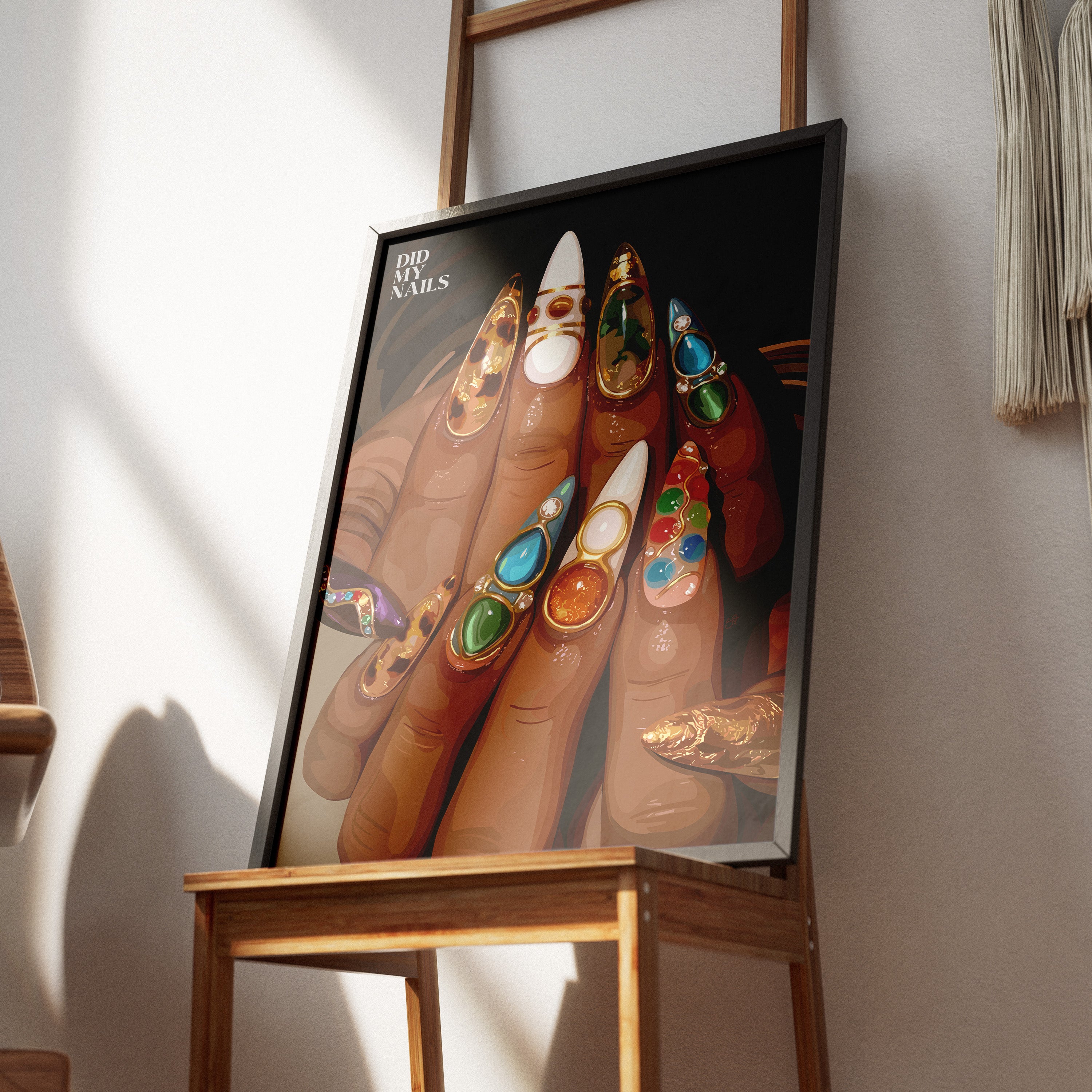 Did My Nails-wall art print featuring decorative artistic design suitable for living rooms, offices, and schools by SmardArt. Elevate your space with Black wall art that speaks to culture, identity, and creativity. At Smard, we celebrate artistry made with melanin, bringing powerful and inspiring designs to life.