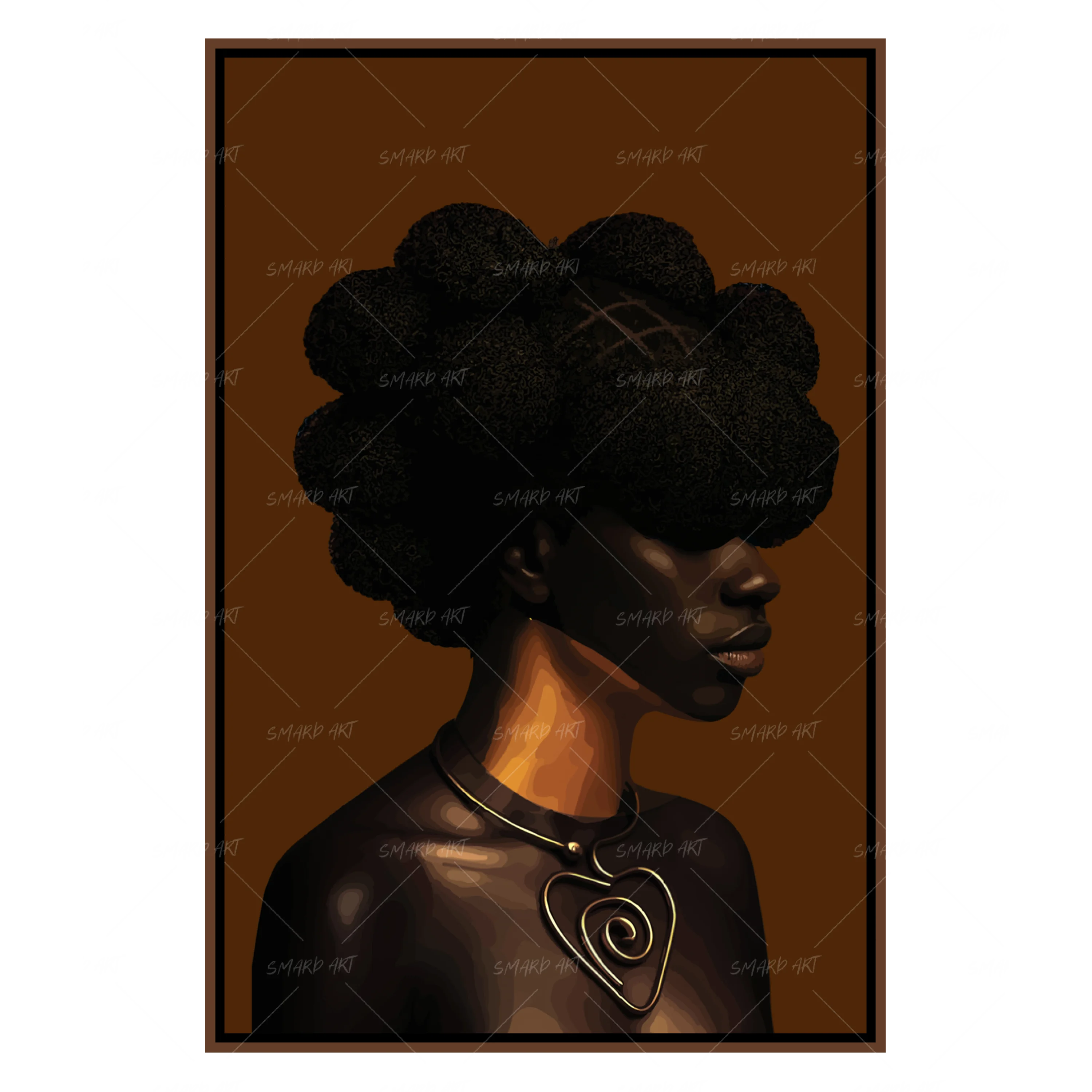 Dipped In Gold-wall art print featuring decorative artistic design suitable for living rooms, offices, and schools by SmardArt. Elevate your space with Black wall art that speaks to culture, identity, and creativity. At Smard, we celebrate artistry made with melanin, bringing powerful and inspiring designs to life.