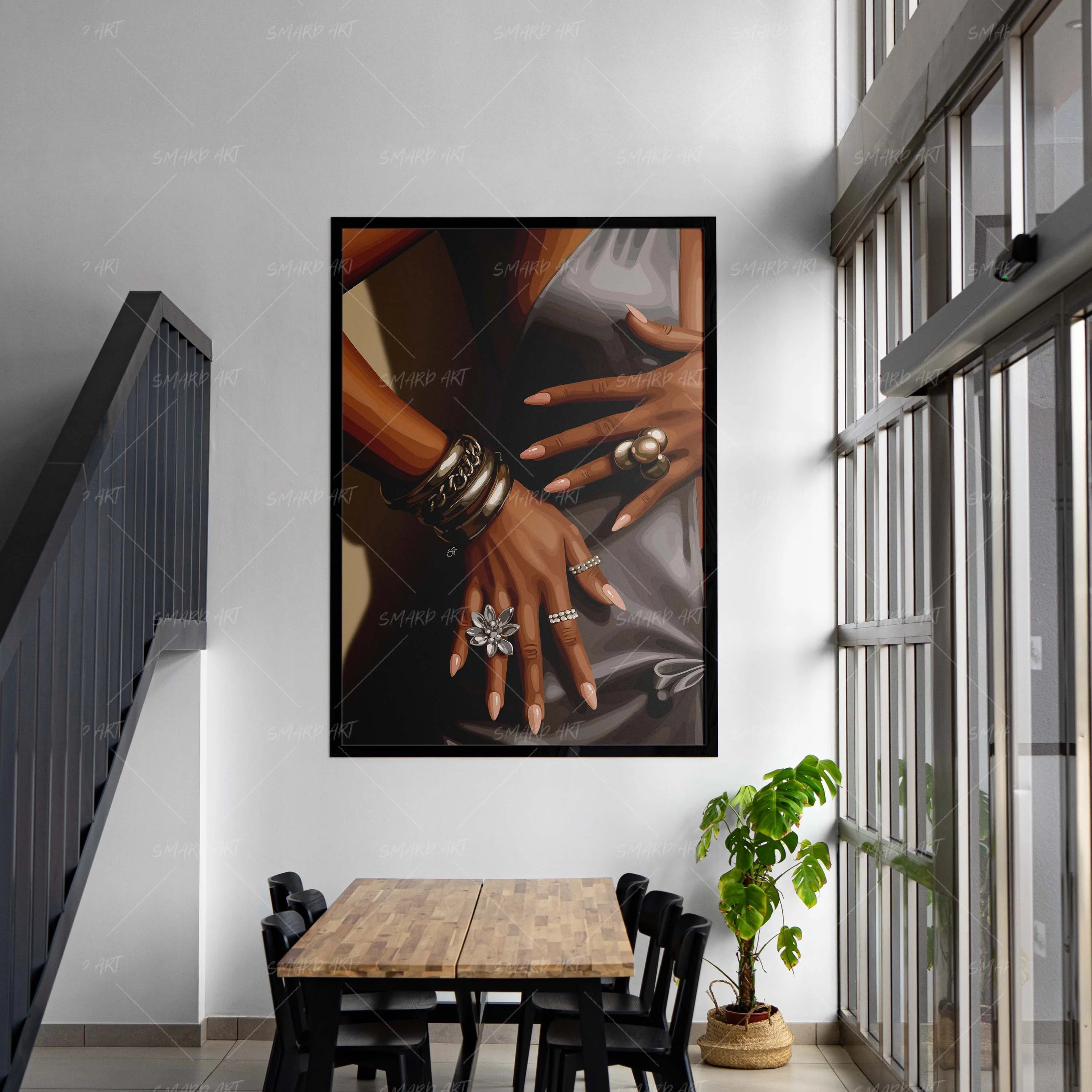 Drip In Chrome-wall art print featuring decorative artistic design suitable for living rooms, offices, and schools by SmardArt. Elevate your space with Black wall art that speaks to culture, identity, and creativity. At Smard, we celebrate artistry made with melanin, bringing powerful and inspiring designs to life.