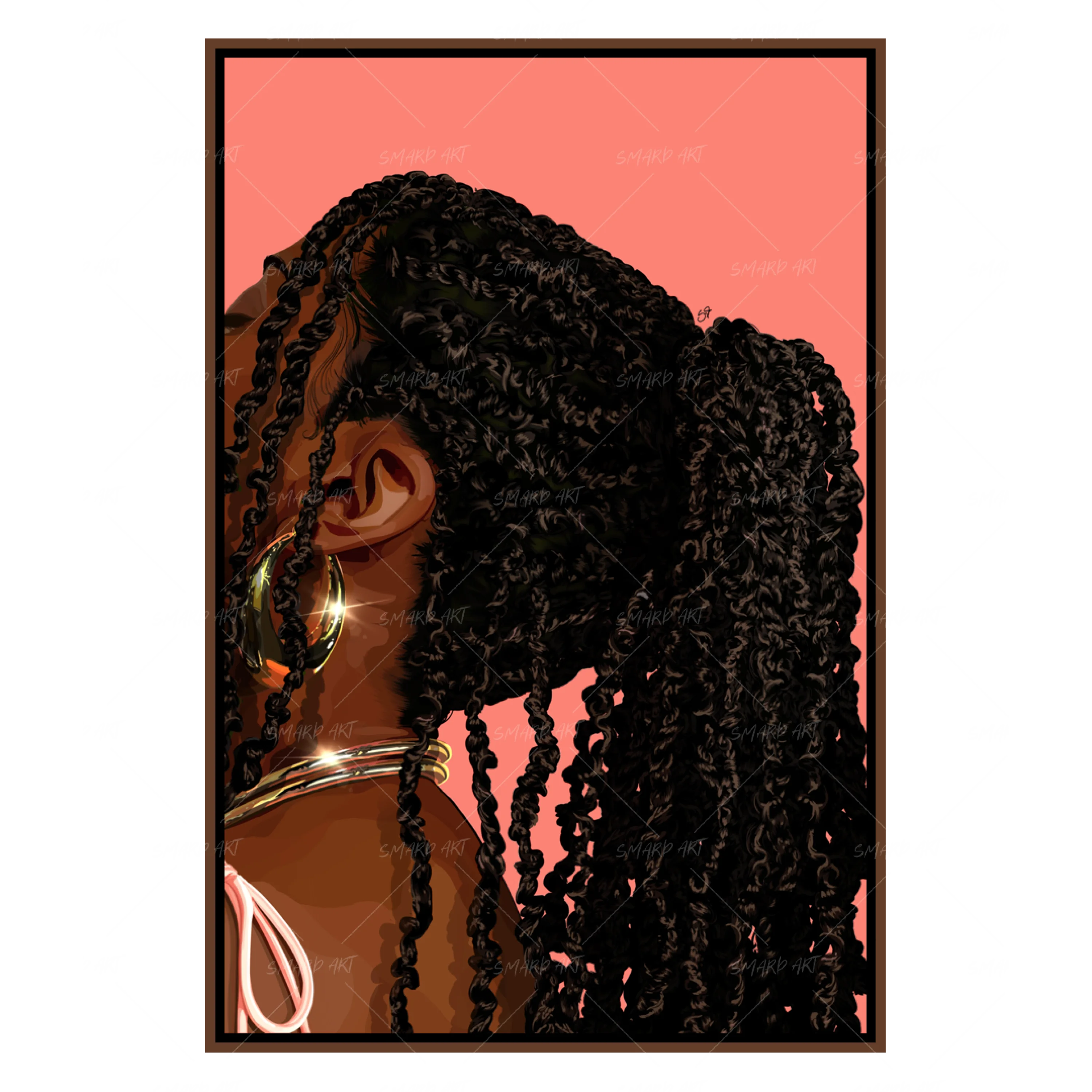 Delicate & Dreamy-wall art print featuring decorative artistic design suitable for living rooms, offices, and schools by SmardArt. Elevate your space with Black wall art that speaks to culture, identity, and creativity. At Smard, we celebrate artistry made with melanin, bringing powerful and inspiring designs to life.