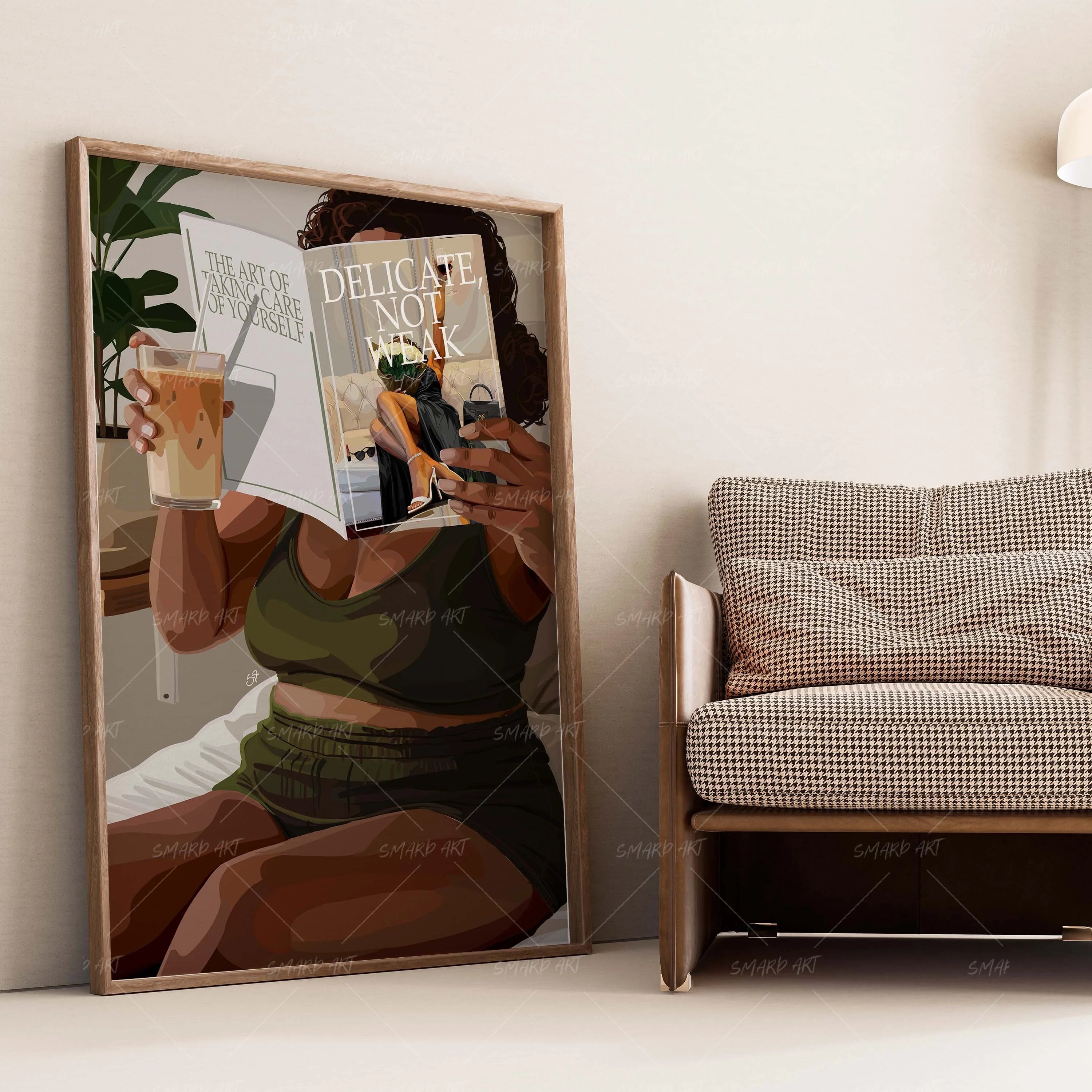 Delicate Not Weak-wall art print featuring decorative artistic design suitable for living rooms, offices, and schools by SmardArt. Elevate your space with Black wall art that speaks to culture, identity, and creativity. At Smard, we celebrate artistry made with melanin, bringing powerful and inspiring designs to life.