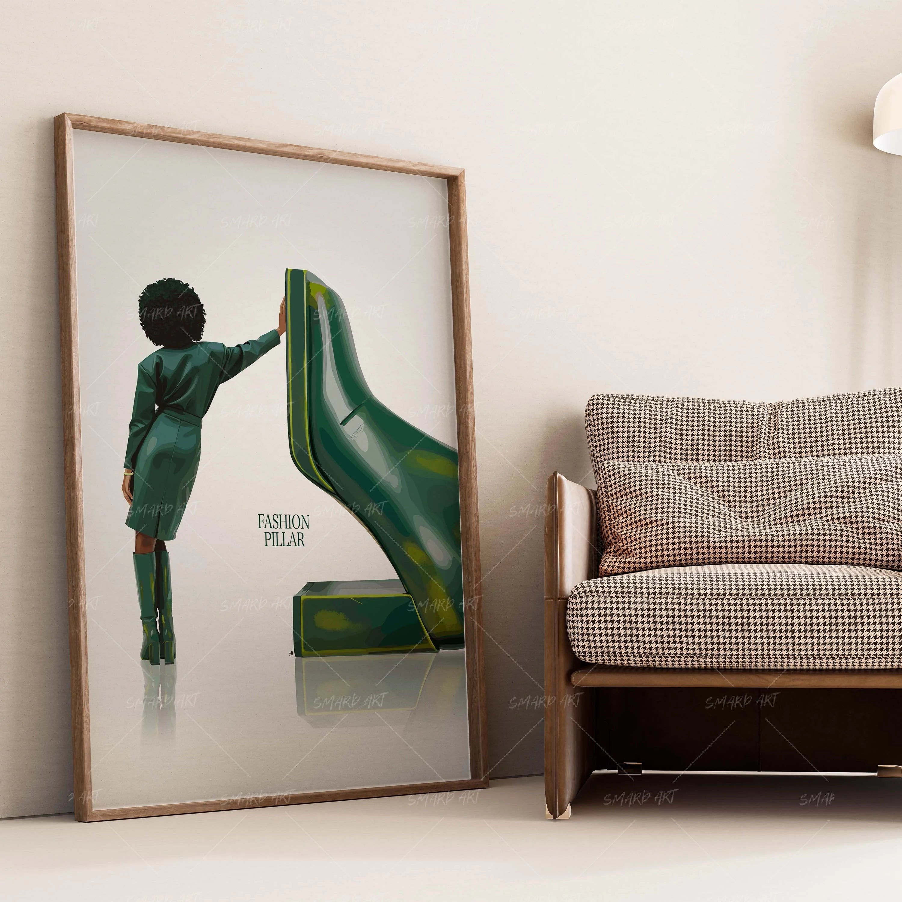 Fashion Pillar-wall art print featuring decorative artistic design suitable for living rooms, offices, and schools by SmardArt. Elevate your space with Black wall art that speaks to culture, identity, and creativity. At Smard, we celebrate artistry made with melanin, bringing powerful and inspiring designs to life.