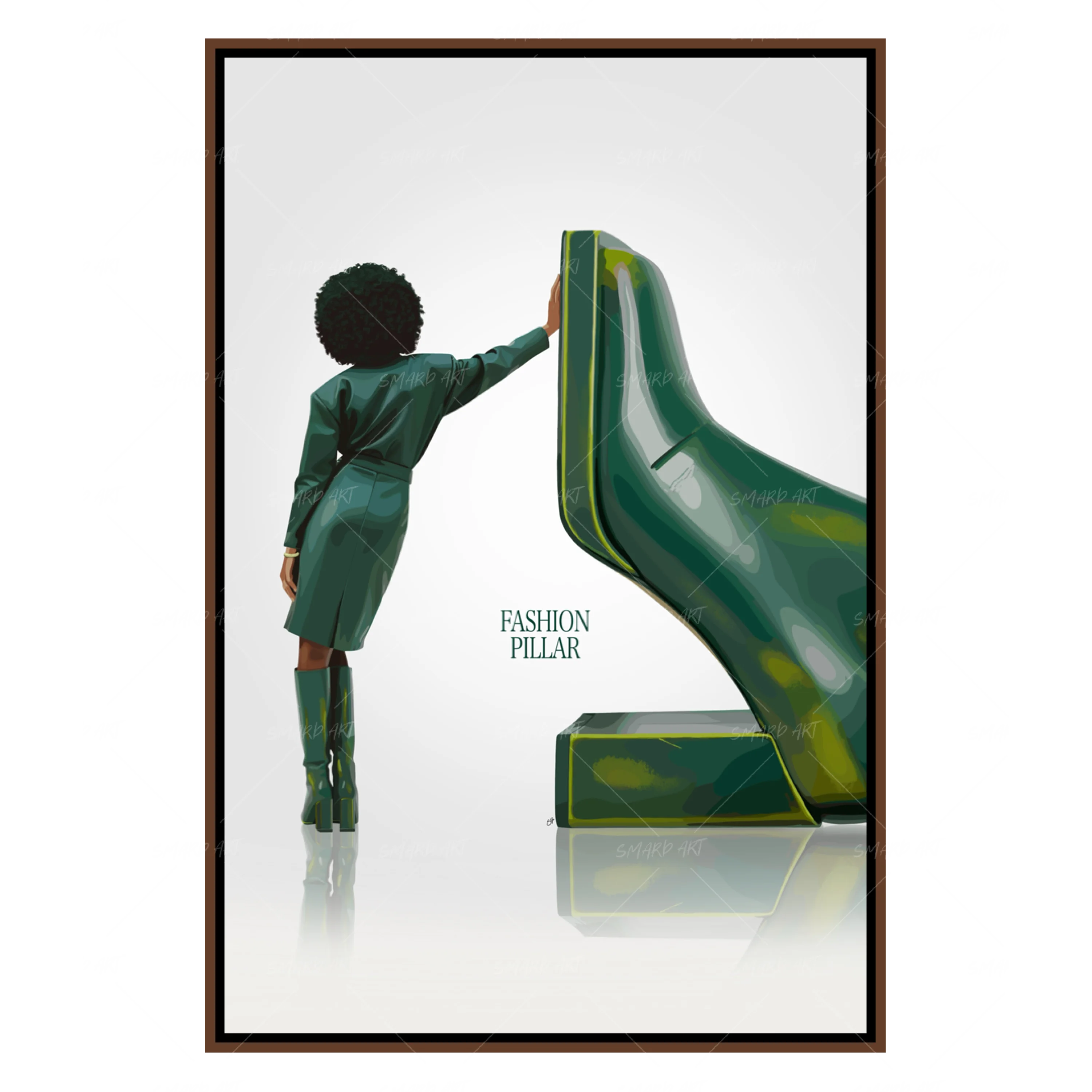 Fashion Pillar-wall art print featuring decorative artistic design suitable for living rooms, offices, and schools by SmardArt. Elevate your space with Black wall art that speaks to culture, identity, and creativity. At Smard, we celebrate artistry made with melanin, bringing powerful and inspiring designs to life.